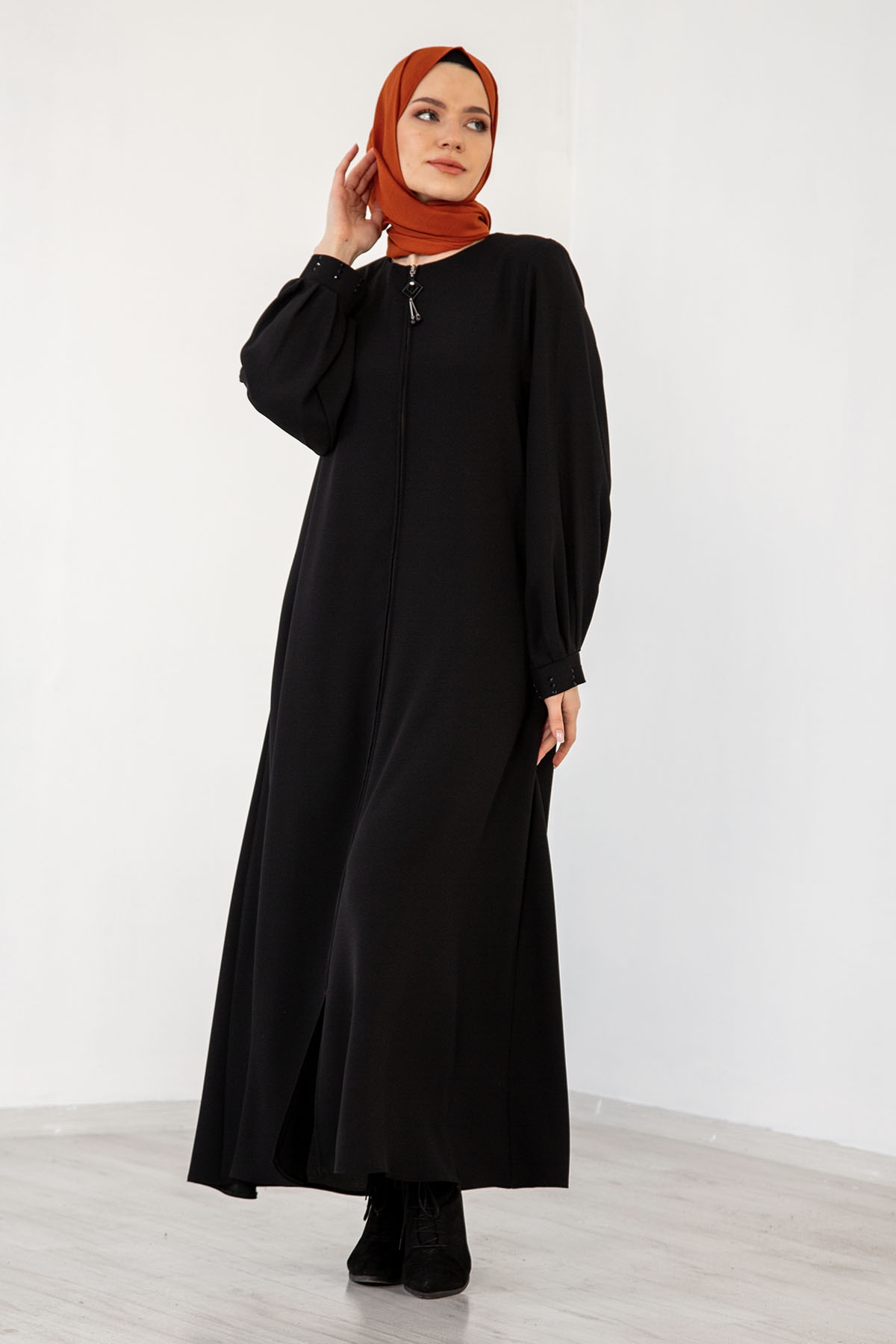 2199 Ferace 38-48 - Siyah - 2