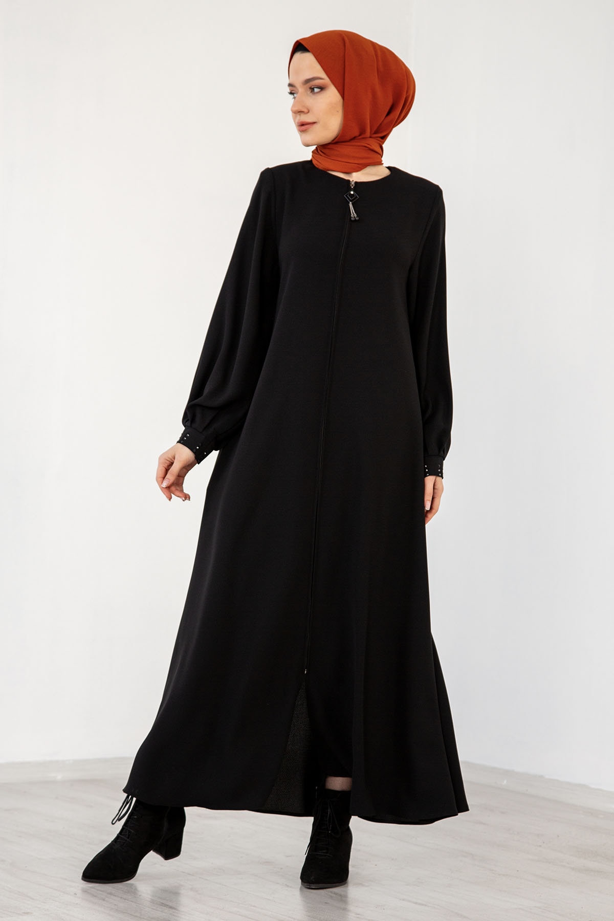 2199 Ferace 38-48 - Siyah - 4