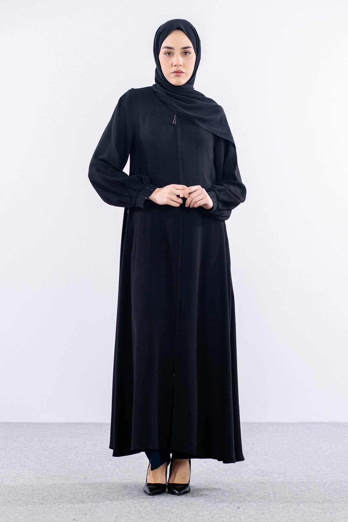 2199 Ferace 38-48 - Siyah  - - 1