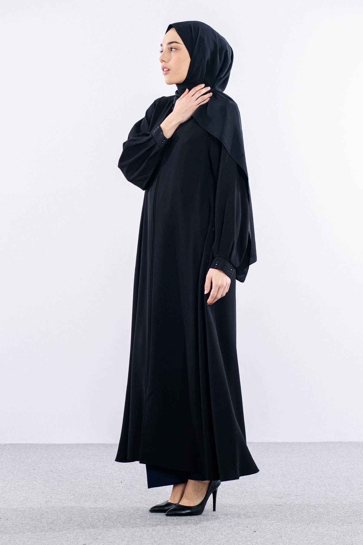 2199 Ferace 38-48 - Siyah  - - 2