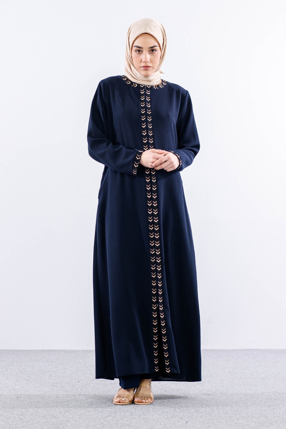 2202 şik Ferace 46-56 - Lacivert - 2