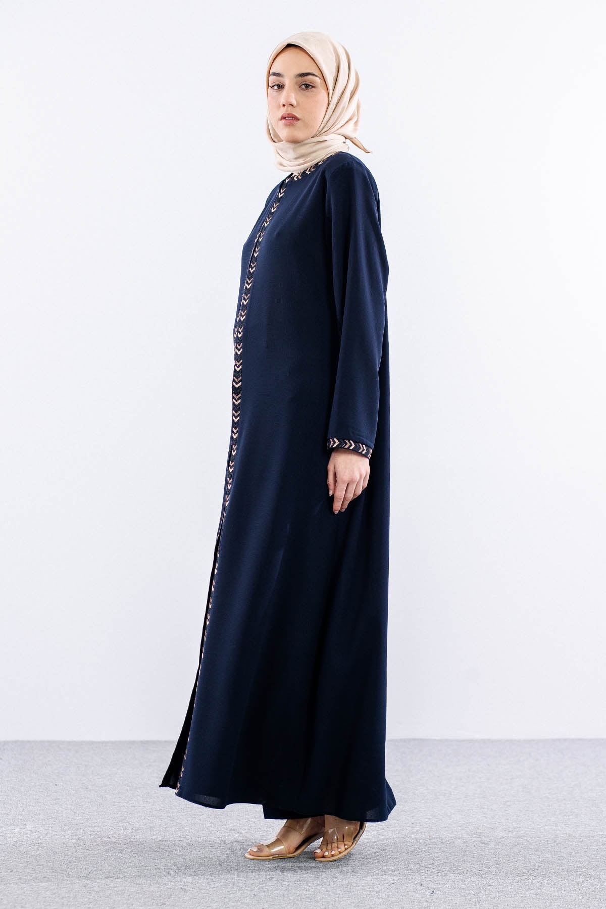 2202 şik Ferace 46-56 - Lacivert - 4