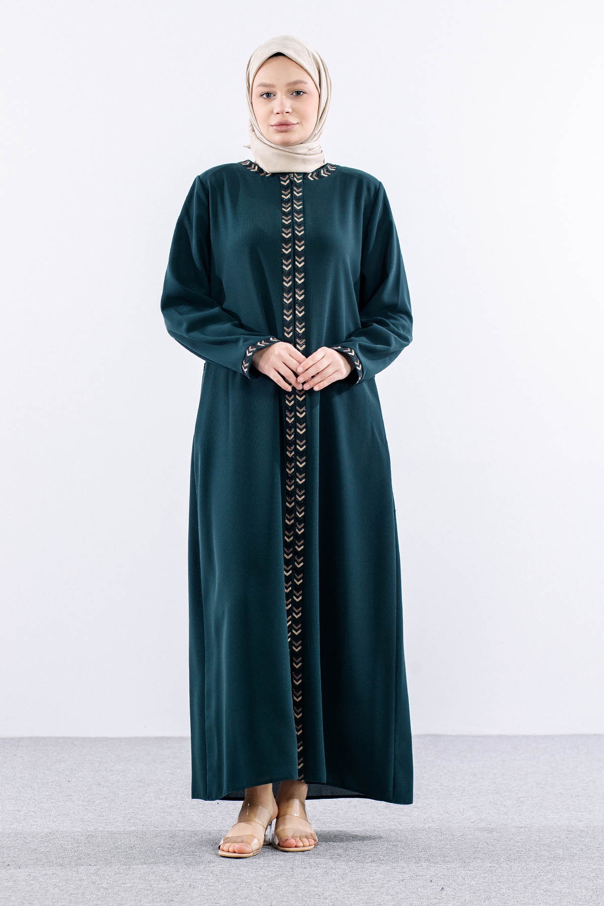 2202 şik Ferace 46-56 - Zumrut - 1