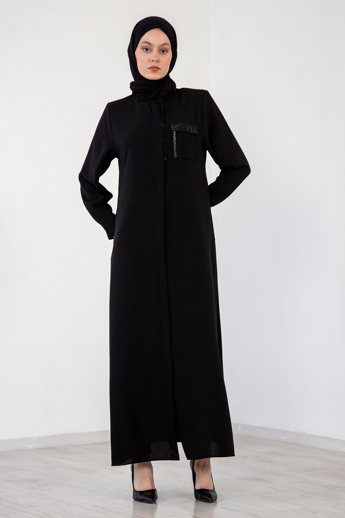 2221 Ferace 42-52 Cep - Siyah - 1