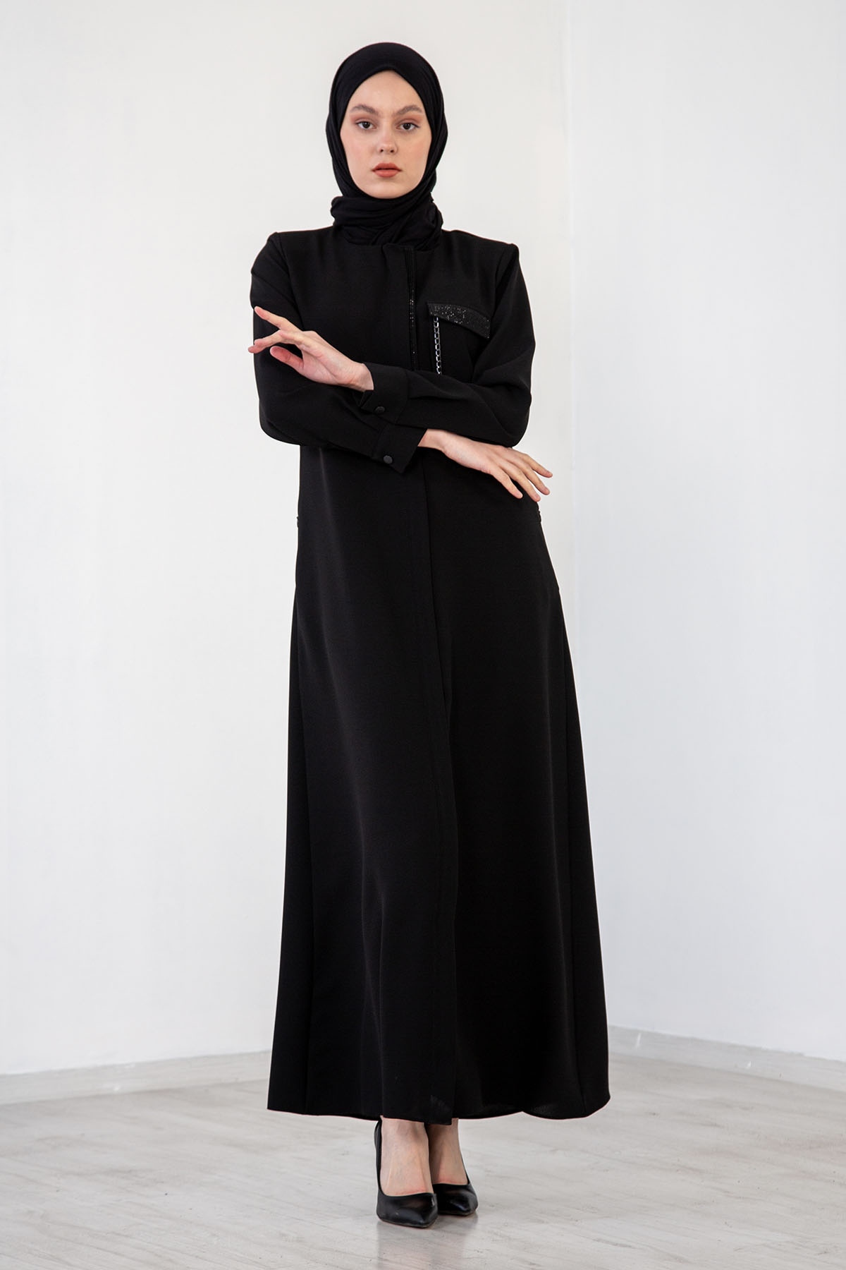 2221 Ferace 42-52 Cep - Siyah - 2