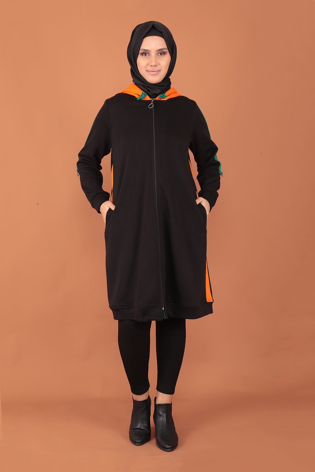 2228 3 İplik Kap 1-2-3-4 - Siyah_orange - 1