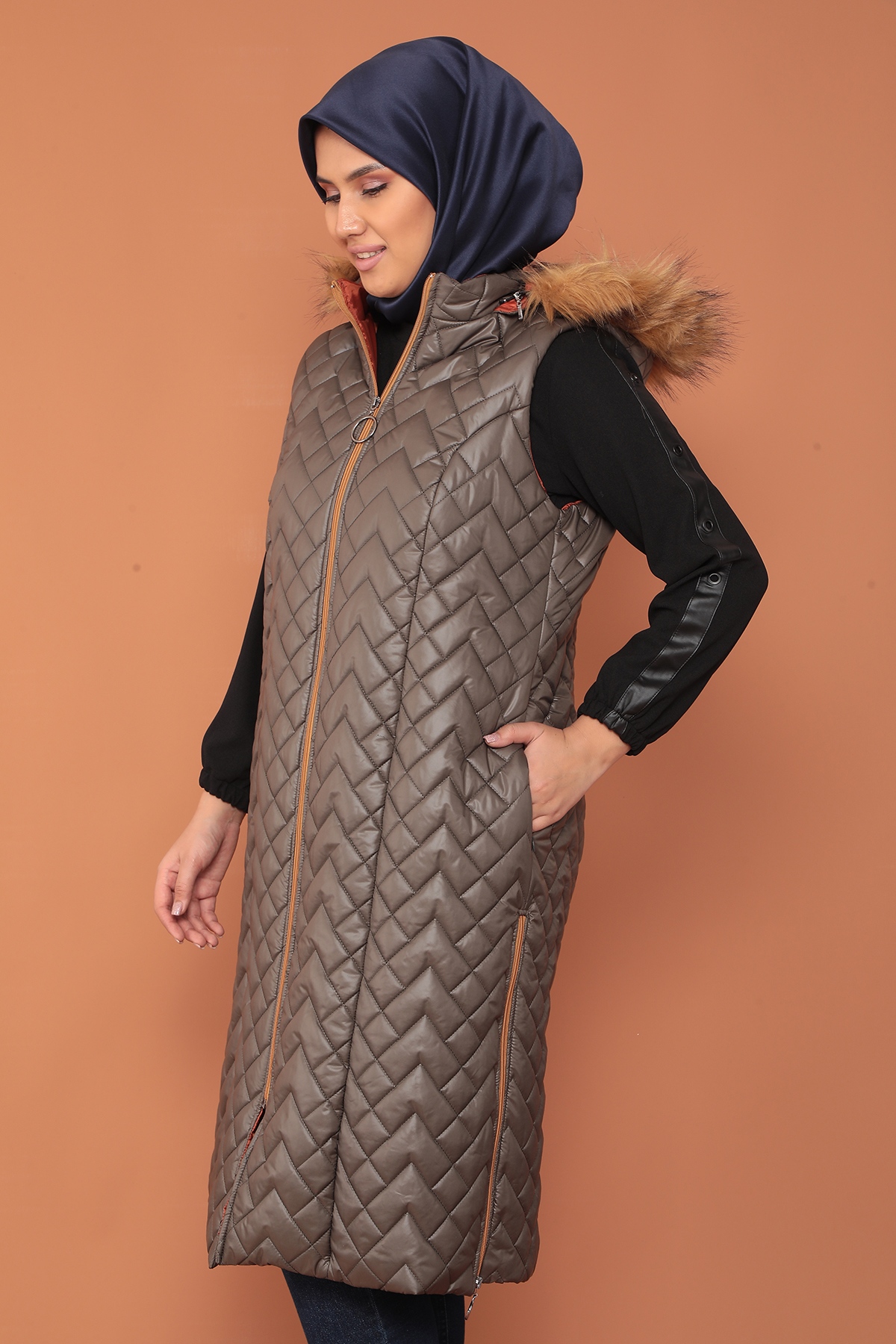 2233 şişme Yelek 1-2-3-4 - Kahve - 4