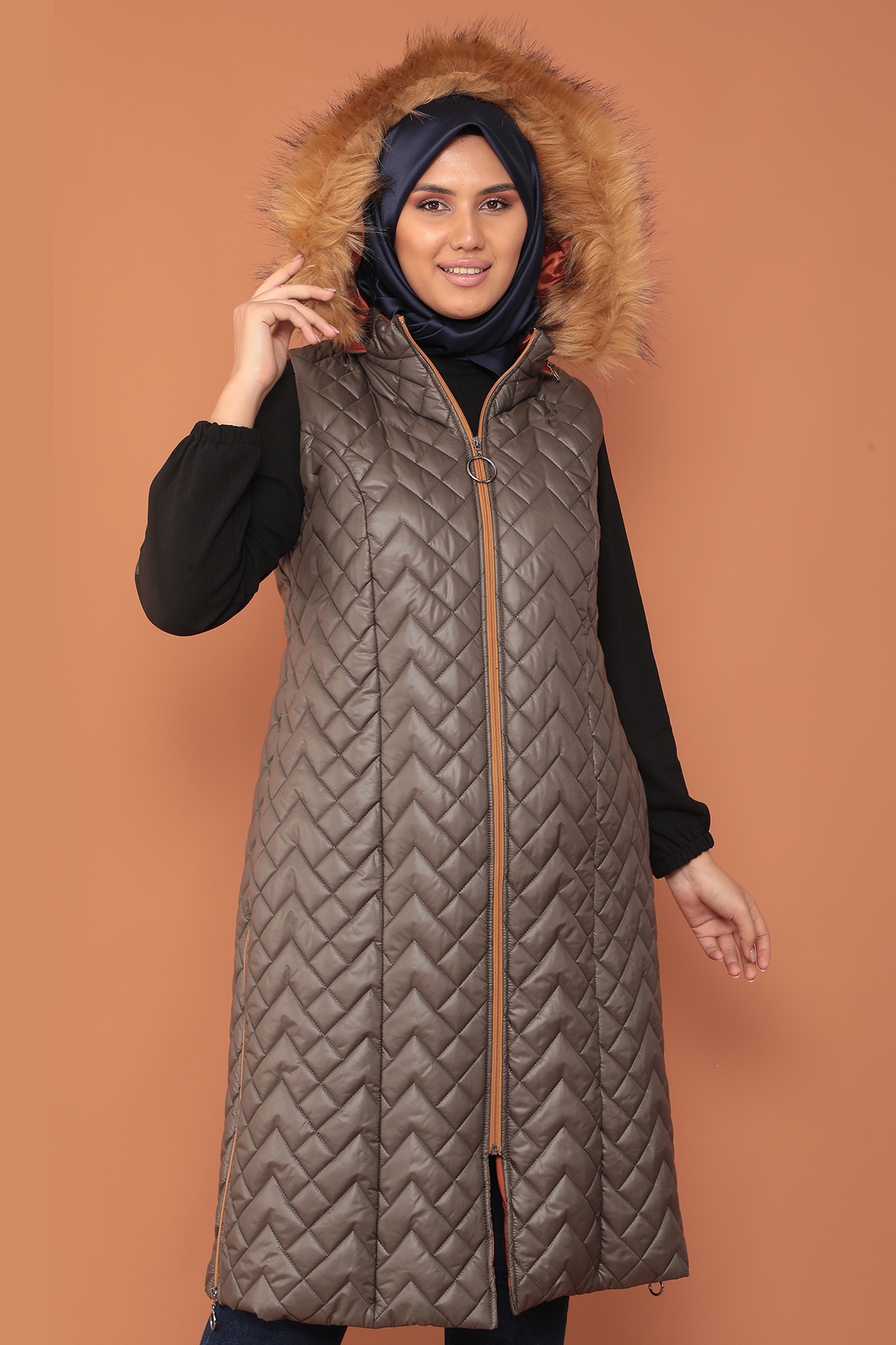 2233 şişme Yelek 1-2-3-4 - Kahve - 5