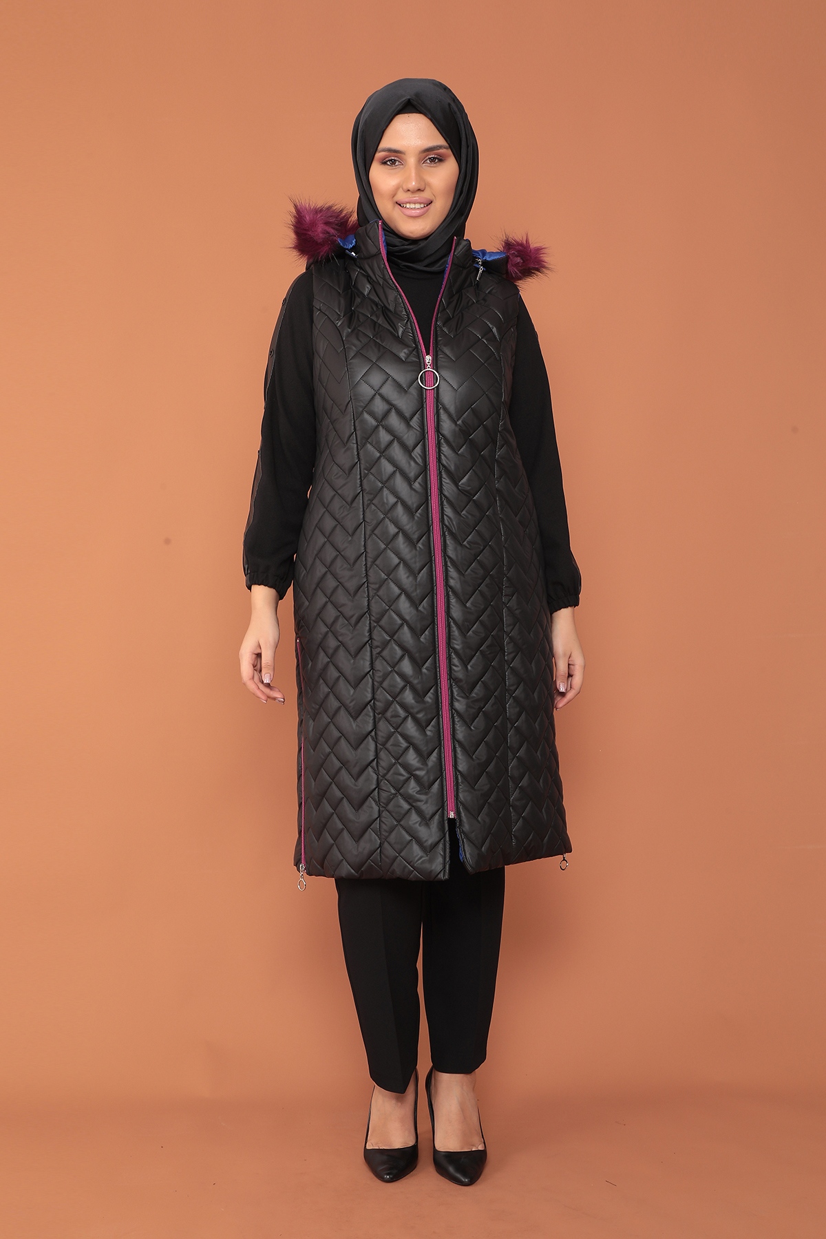 2233 şişme Yelek 1-2-3-4 - Siyah_mor - 1