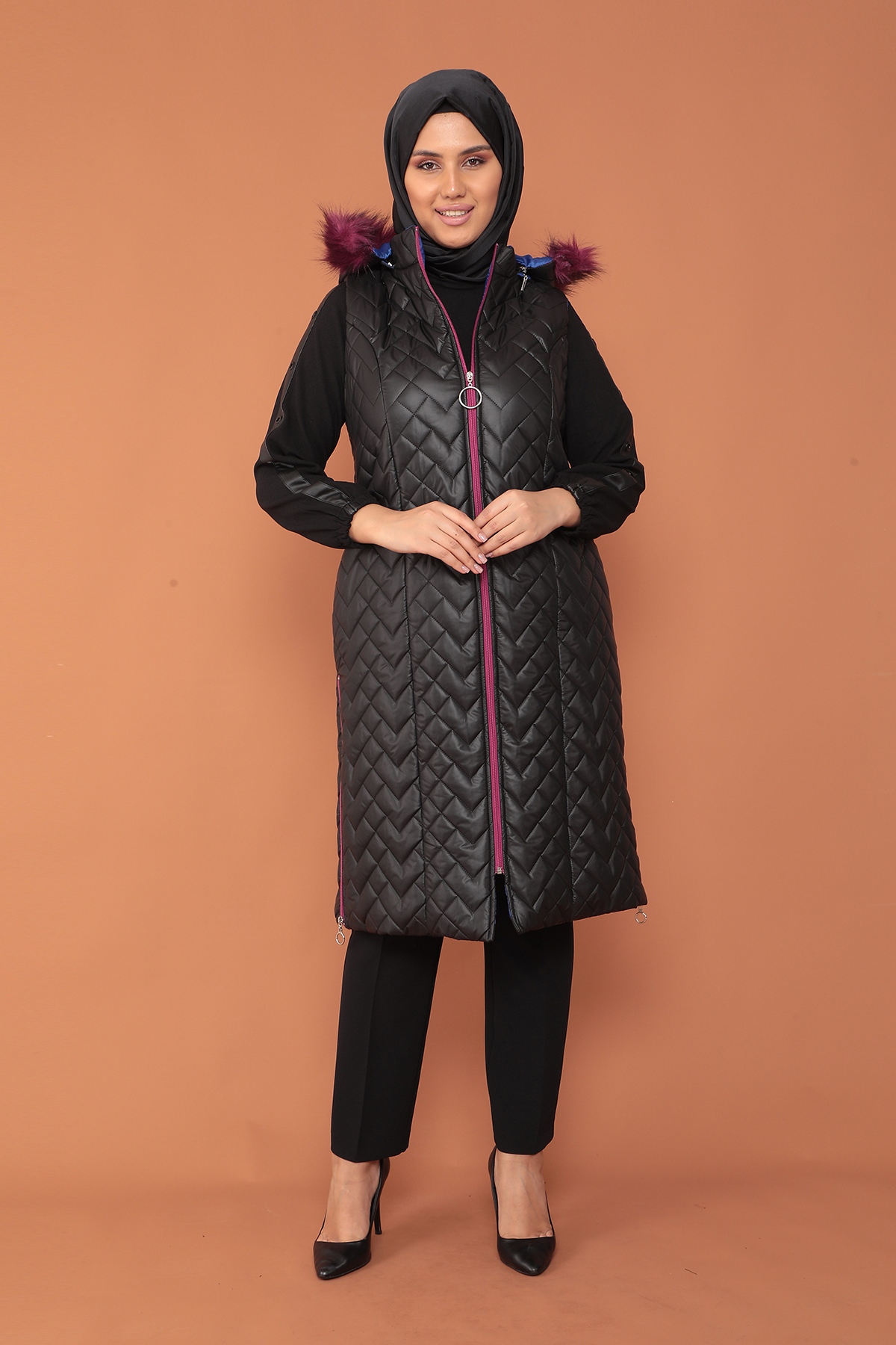 2233 şişme Yelek 1-2-3-4 - Siyah_mor - 2