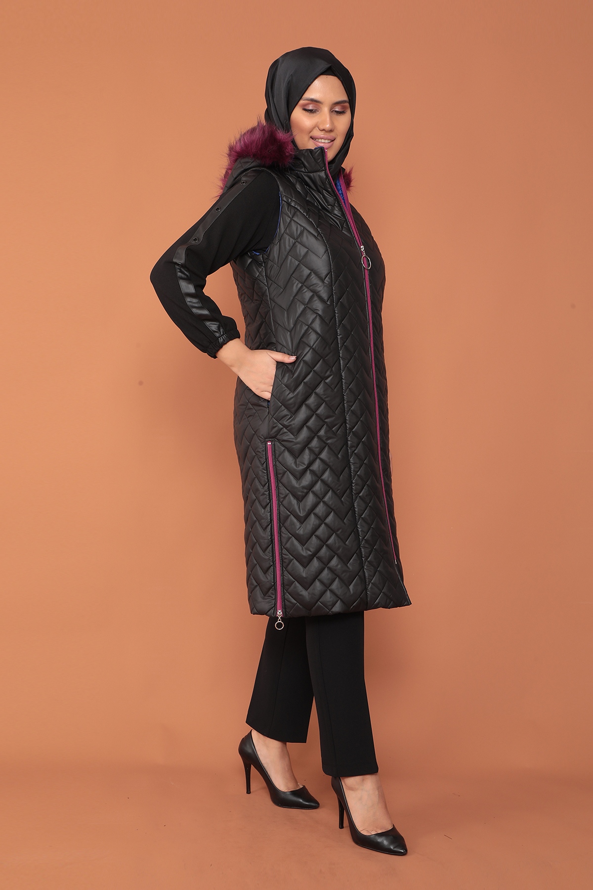 2233 şişme Yelek 1-2-3-4 - Siyah_mor - 4