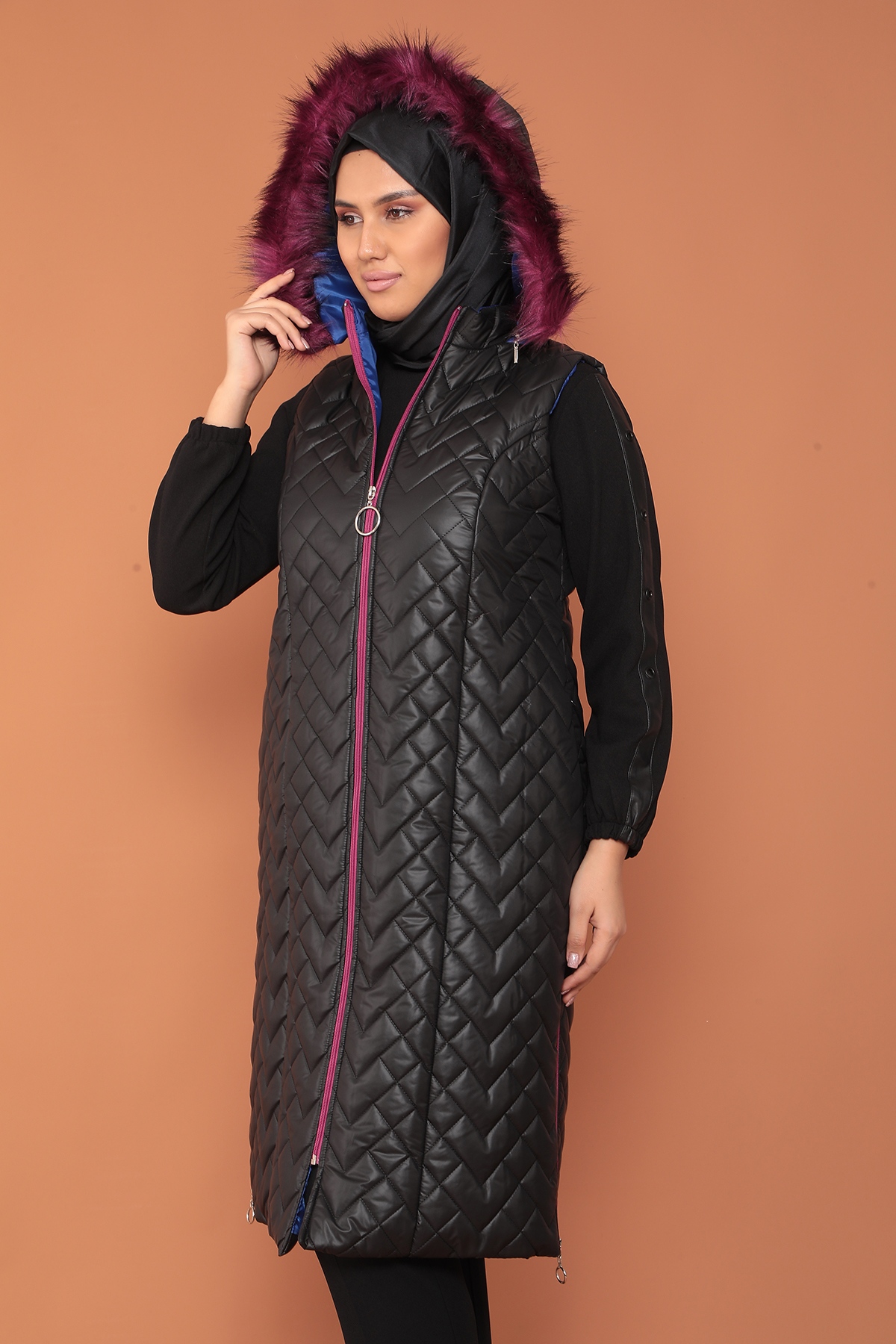 2233 şişme Yelek 1-2-3-4 - Siyah_mor - 5