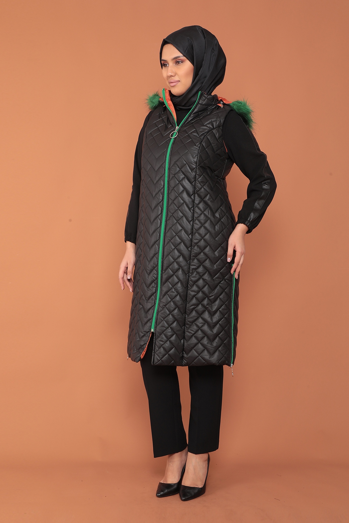 2233 şişme Yelek 1-2-3-4 - Siyah_orange - 3