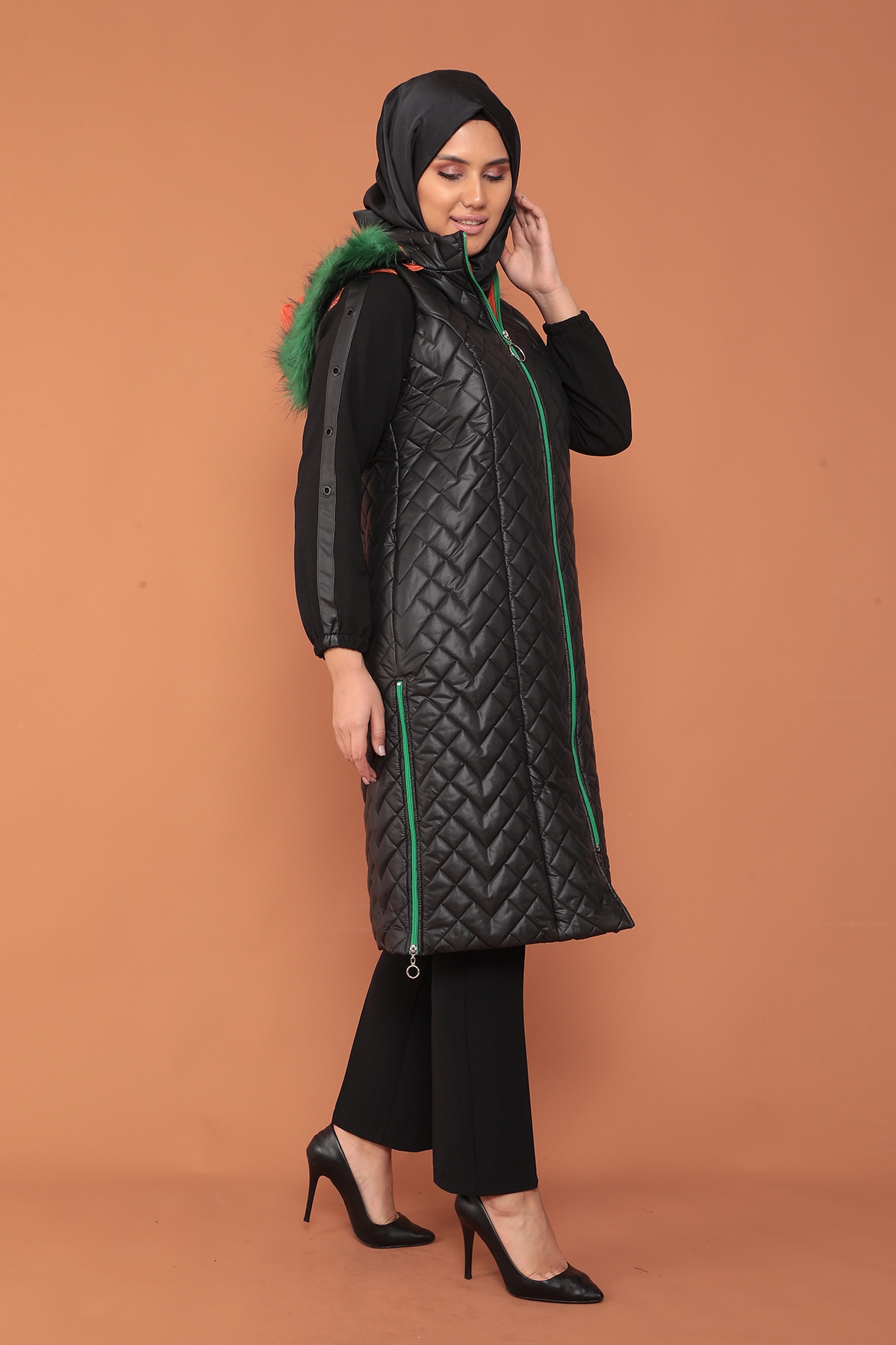 2233 şişme Yelek 1-2-3-4 - Siyah_orange - 4