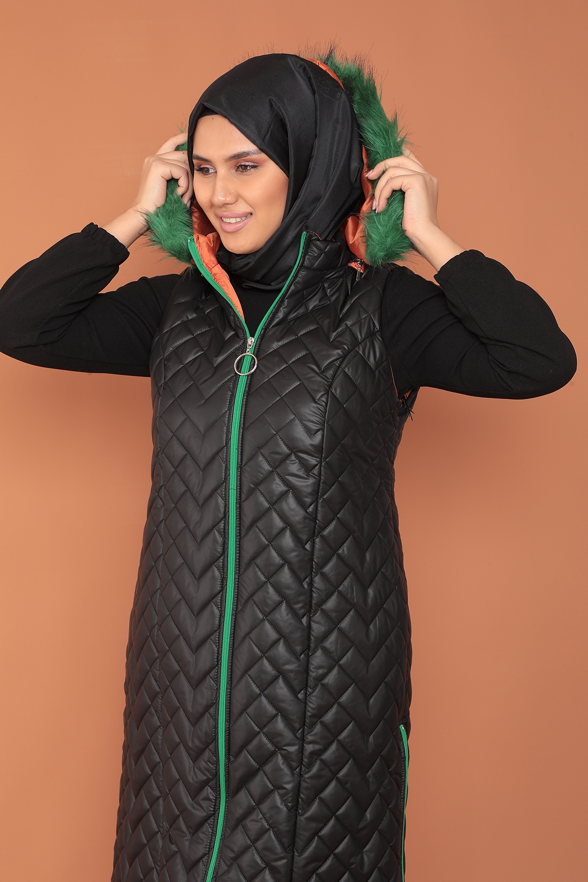 2233 şişme Yelek 1-2-3-4 - Siyah_orange - 5