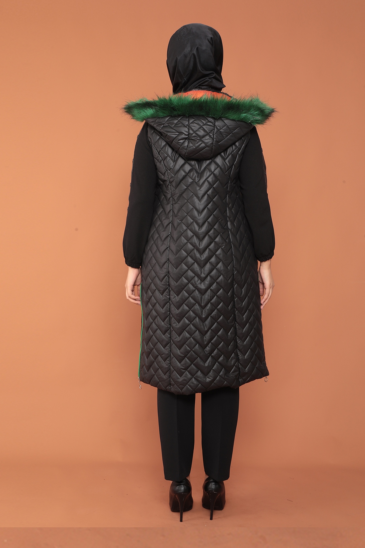 2233 şişme Yelek 1-2-3-4 - Siyah_orange - 6