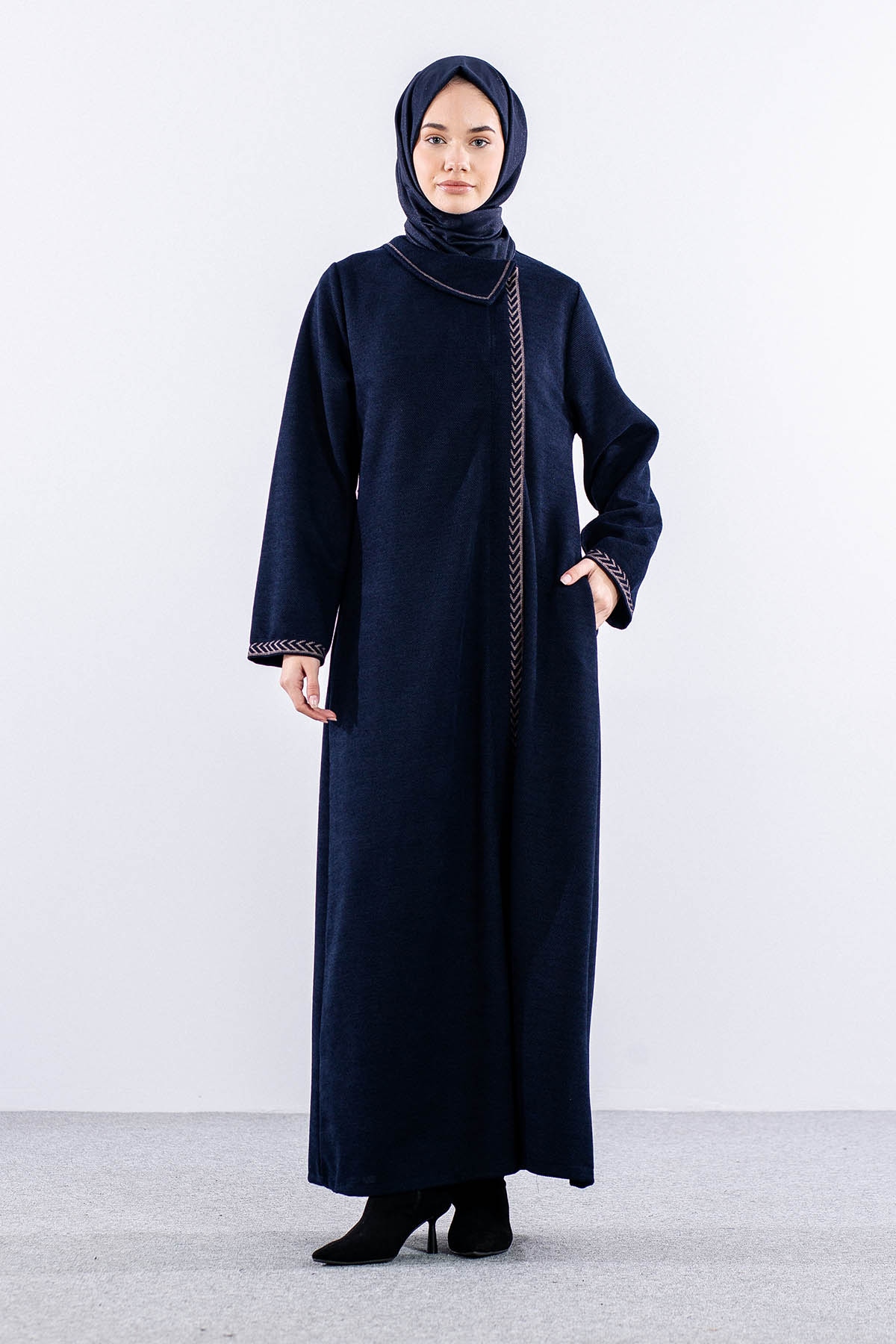 2238 Kiş Ferace 42-52 Nkş - Lacivert - 1