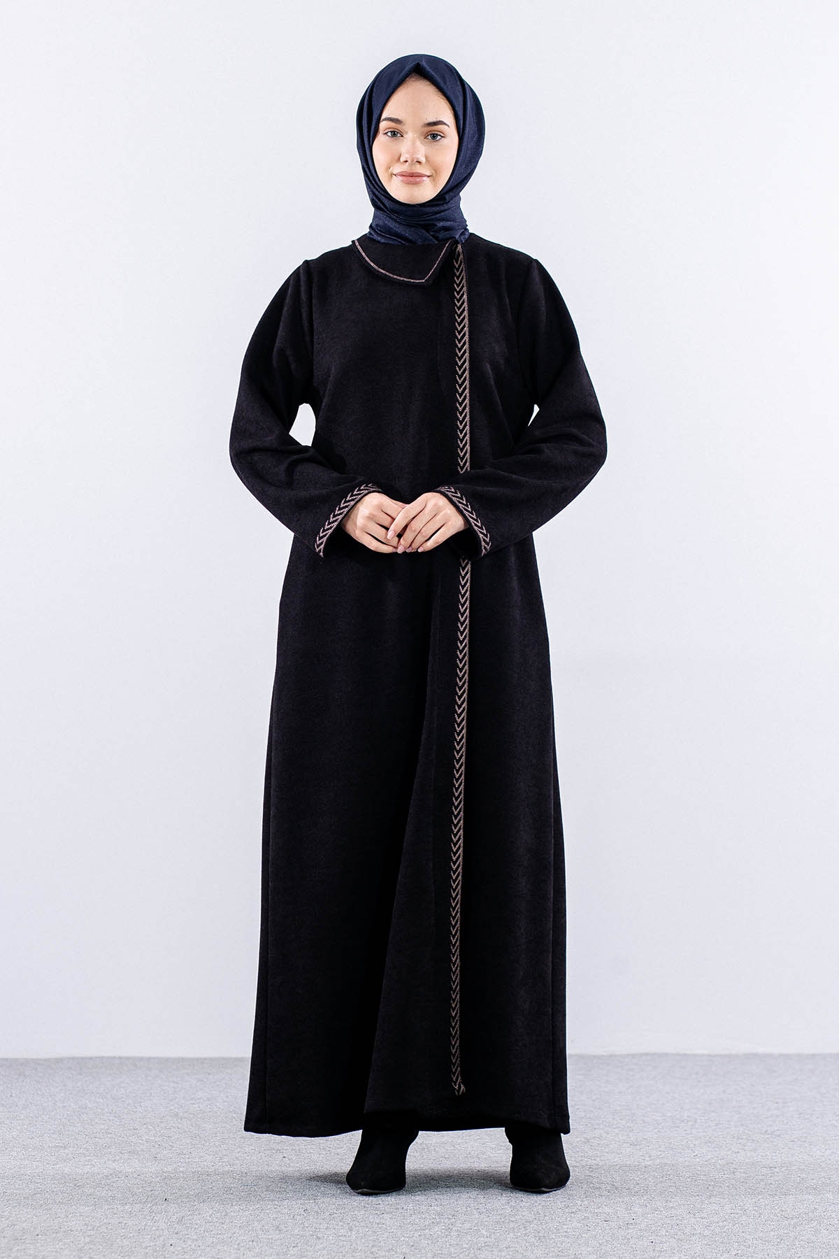 2238 Kiş Ferace 42-52 Nkş - Siyah - 1