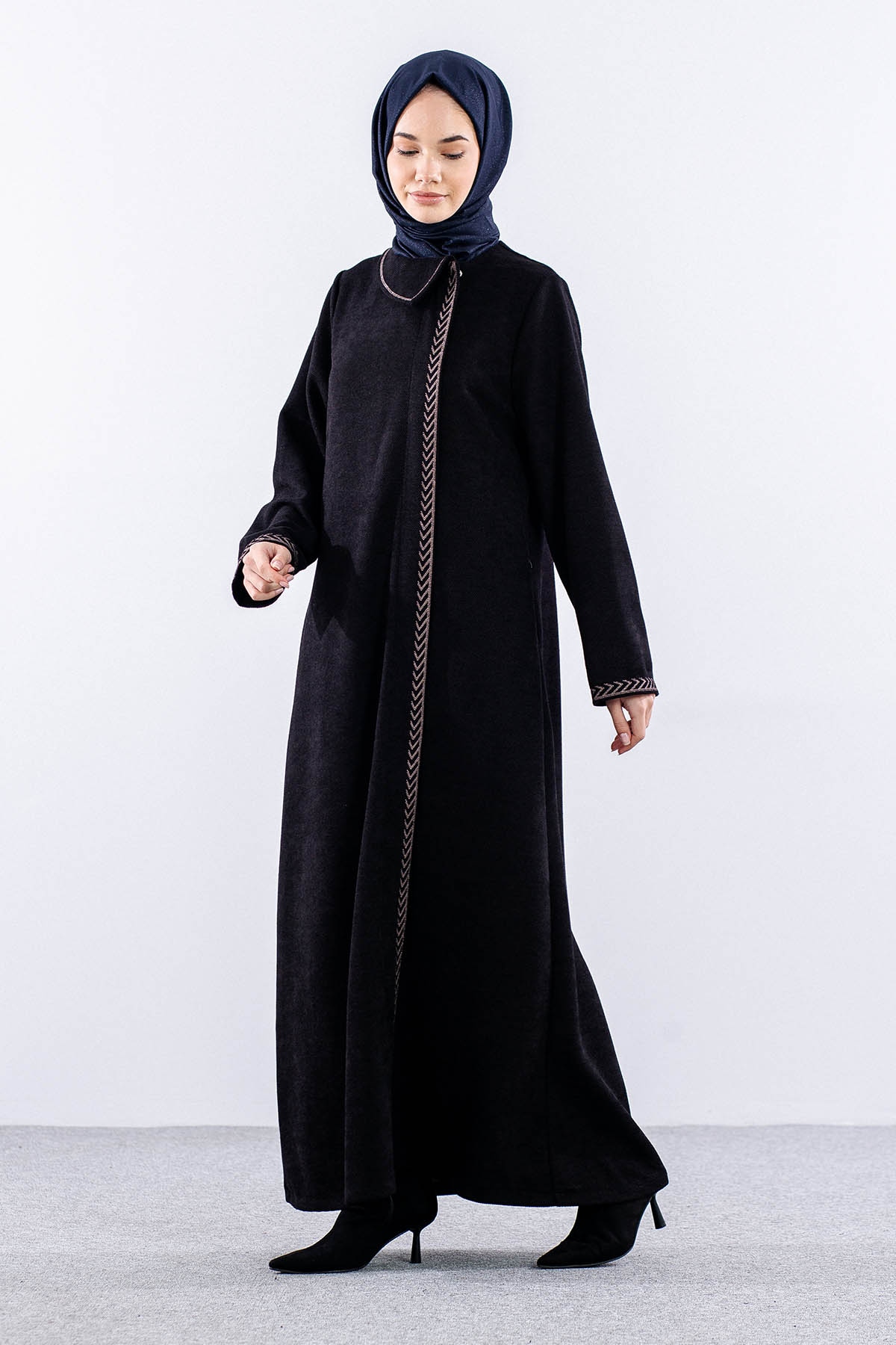 2238 Kiş Ferace 42-52 Nkş - Siyah - 2