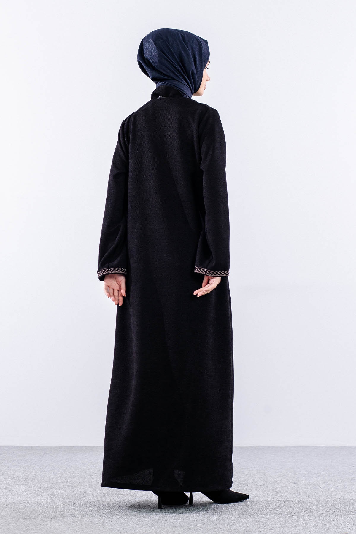 2238 Kiş Ferace 42-52 Nkş - Siyah - 4
