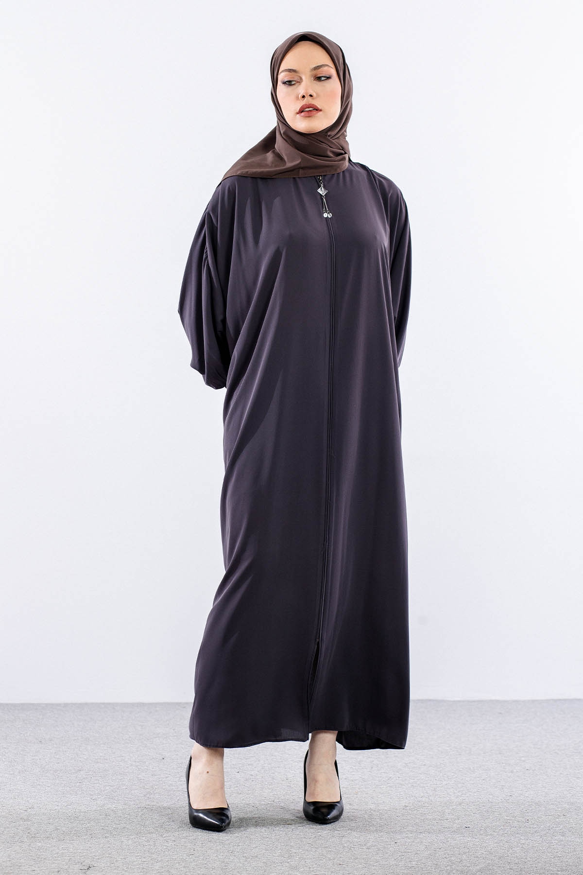 2245 Ferace Tek Medine Ipegi Yarasa Kol - Antrasit - 1