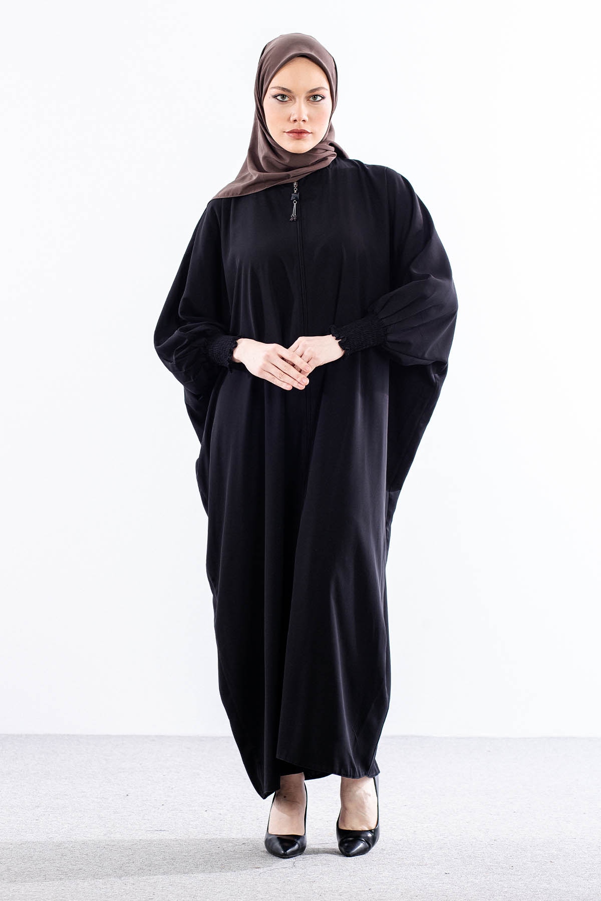 2245 Ferace Tek Medine Ipegi Yarasa Kol - Siyah - 1