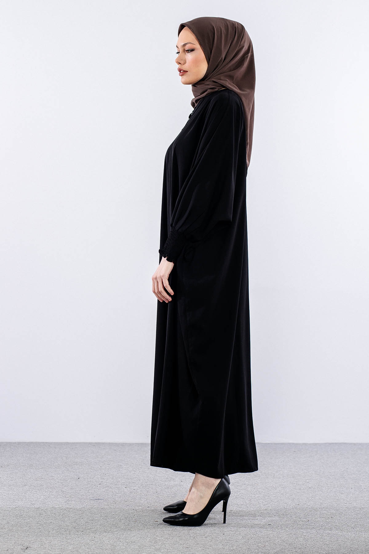 2245 Ferace Tek Medine Ipegi Yarasa Kol - Siyah - 3