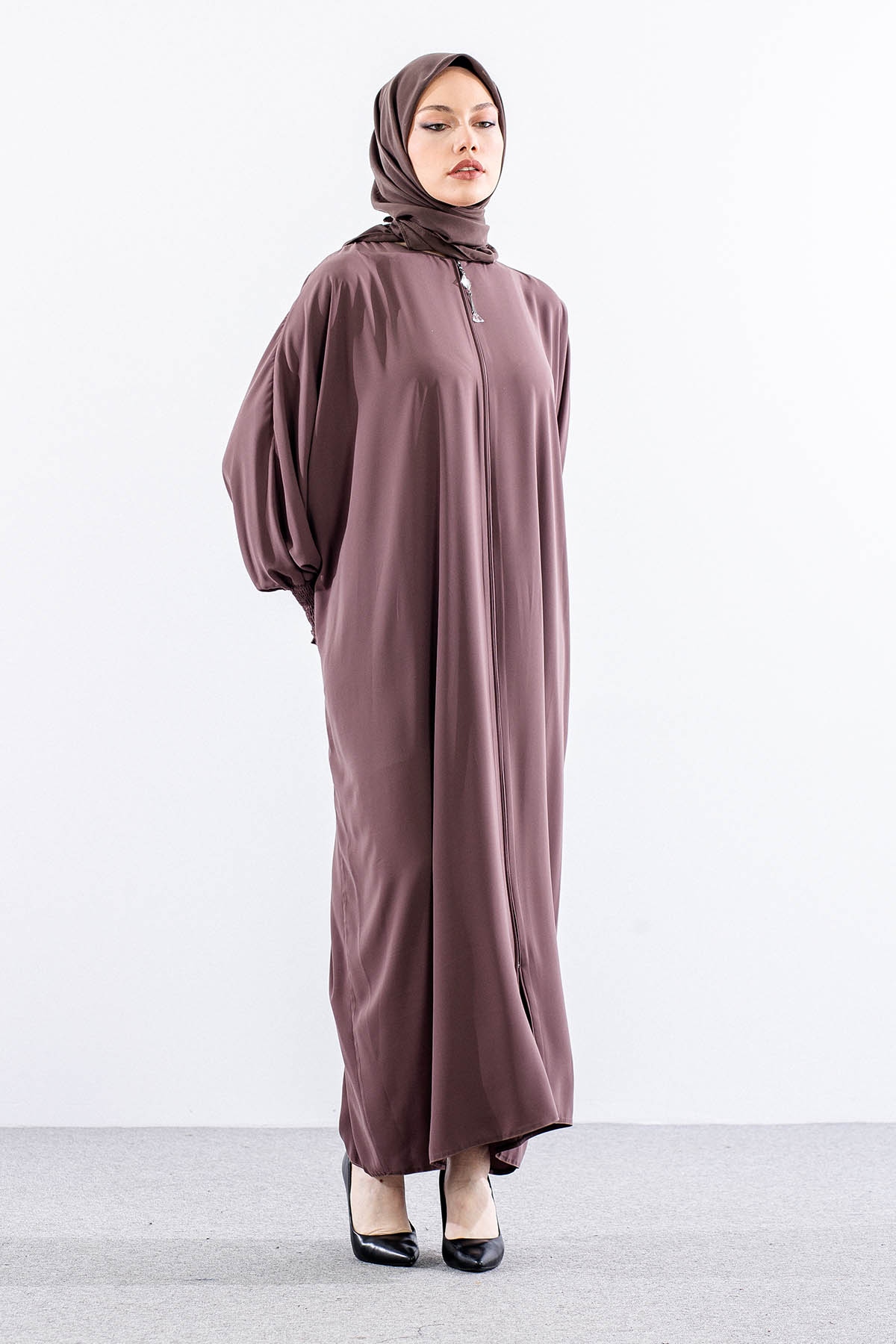 2245 Ferace Tek Medine Ipegi Yarasa Kol - Vizon - 1