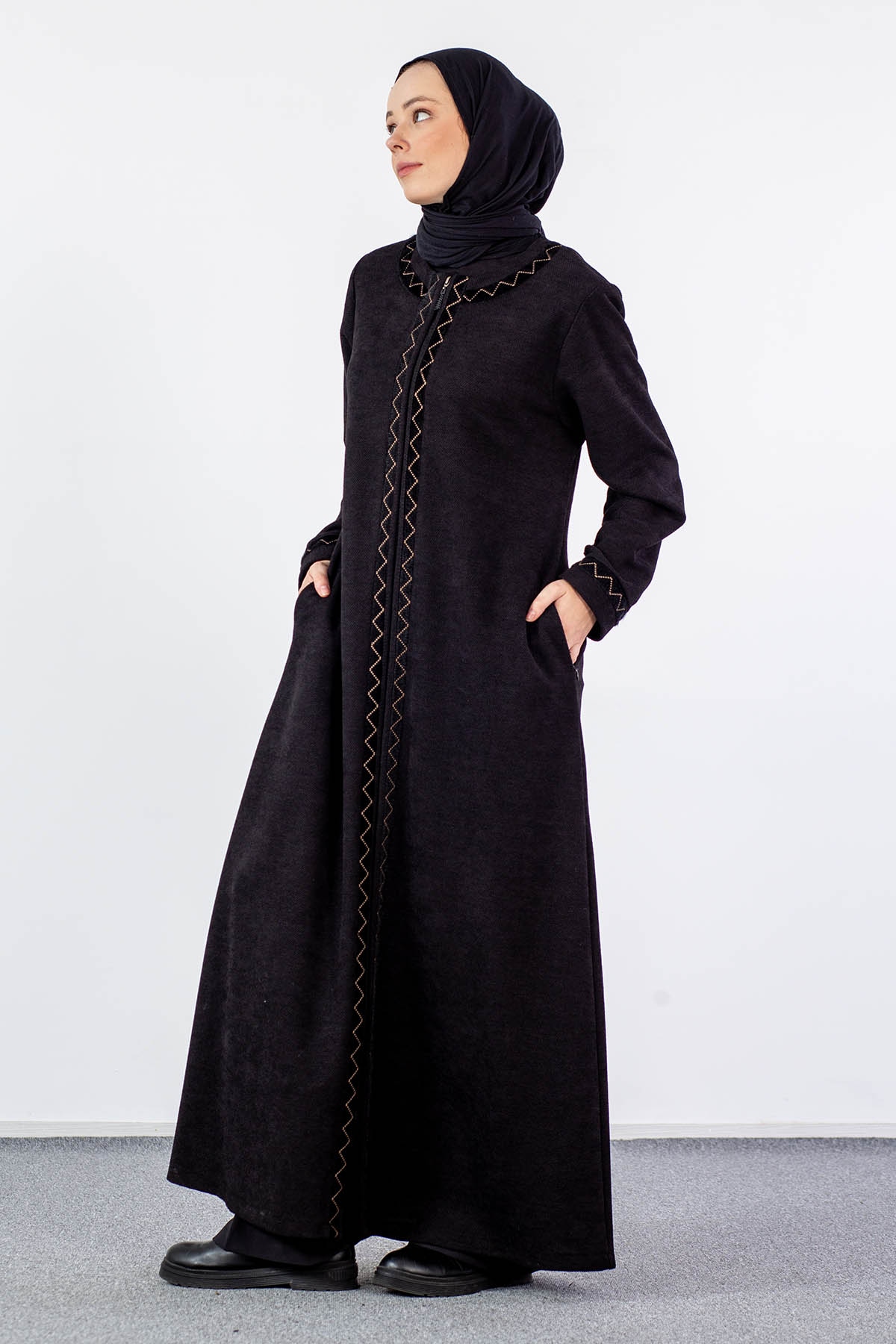 2251 Ferace 46-56 - Siyah - 4