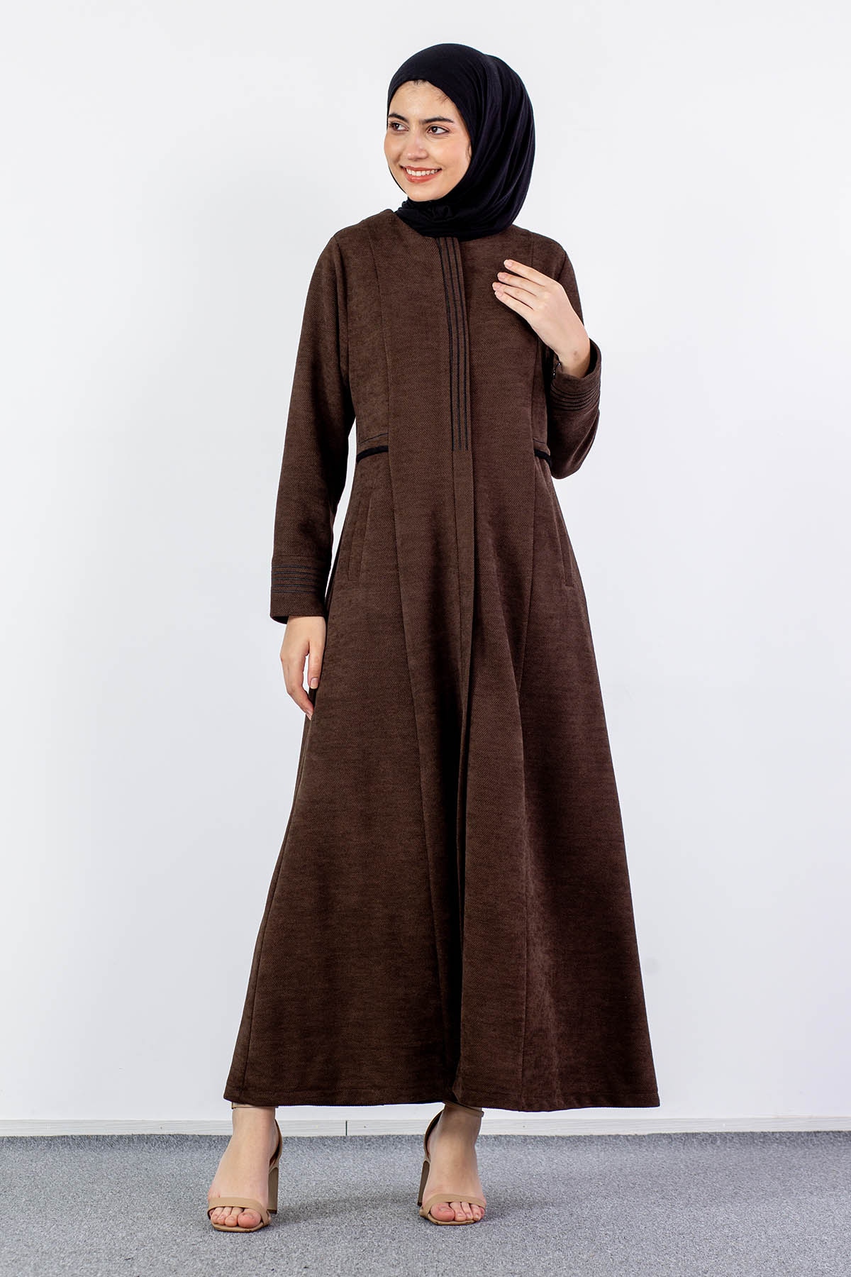 2257 Ferace 42-52 - Kahve-siyah - 1