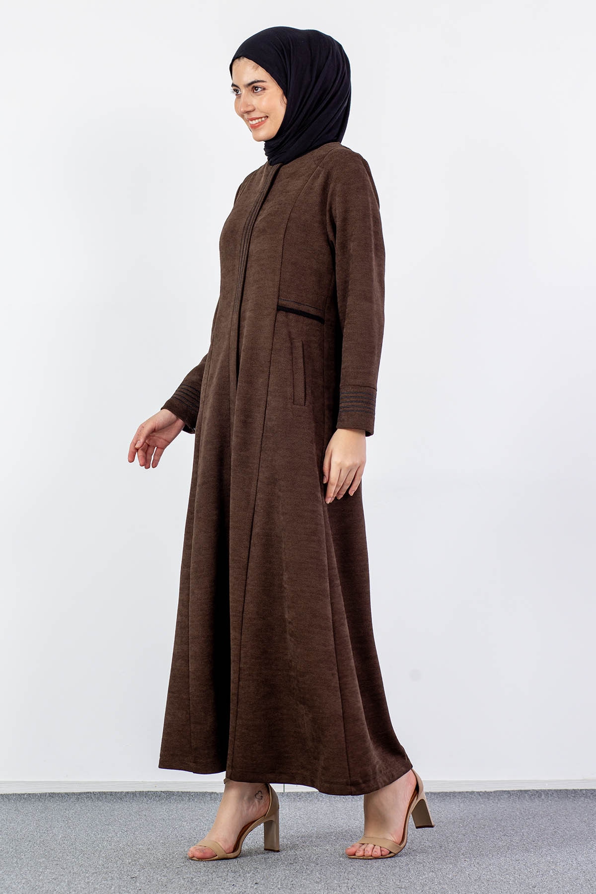 2257 Ferace 42-52 - Kahve-siyah - 3