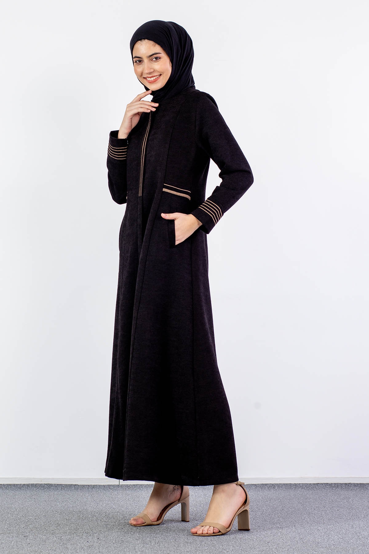 2257 Ferace 42-52 - Siyah_bej - 2