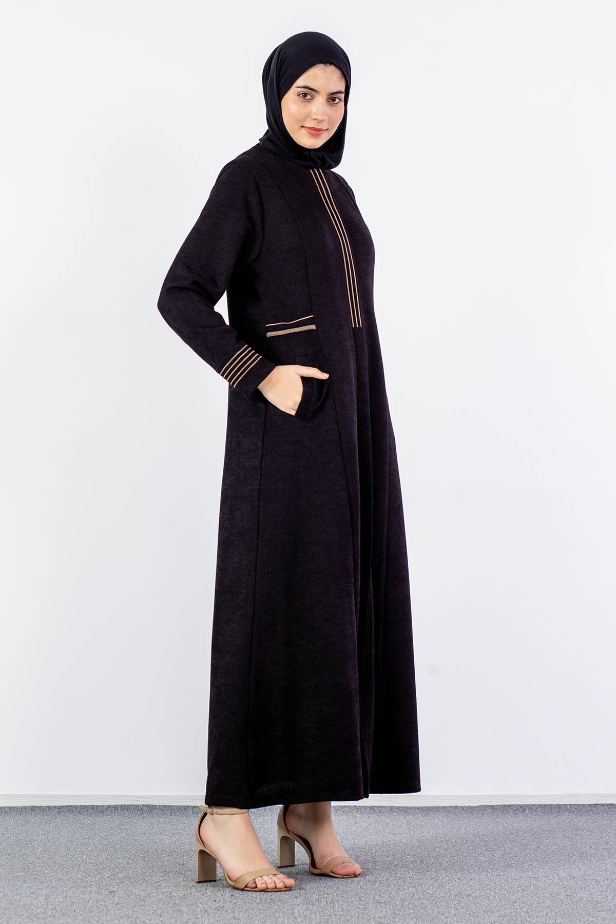 2257 Ferace 42-52 - Siyah_bej - 3