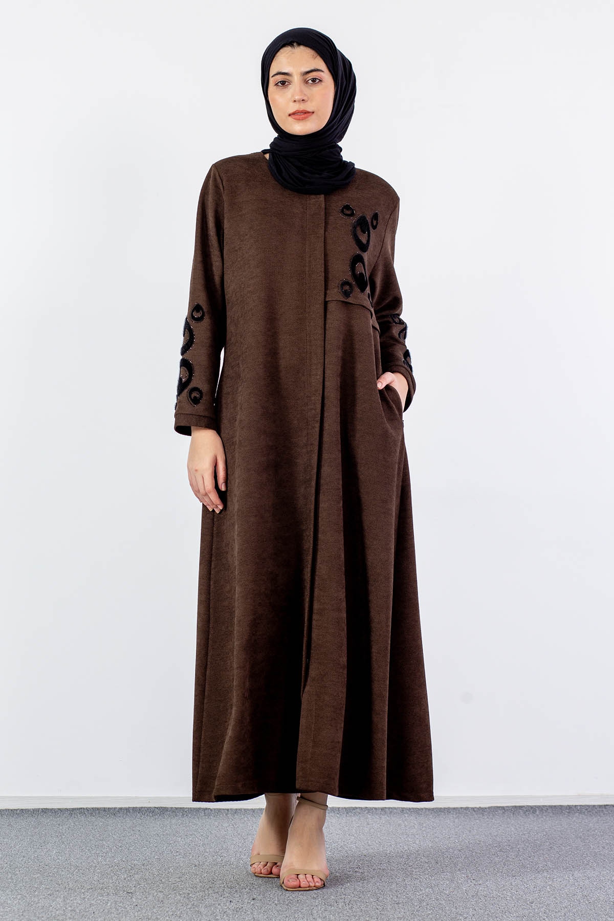 2260 Ferace 46-56 Nakiş - Kahve - 1