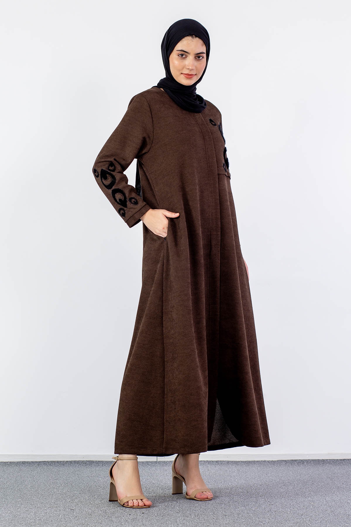 2260 Ferace 46-56 Nakiş - Kahve - 2