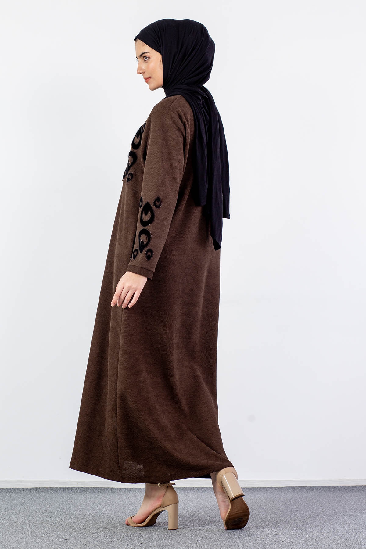 2260 Ferace 46-56 Nakiş - Kahve - 4