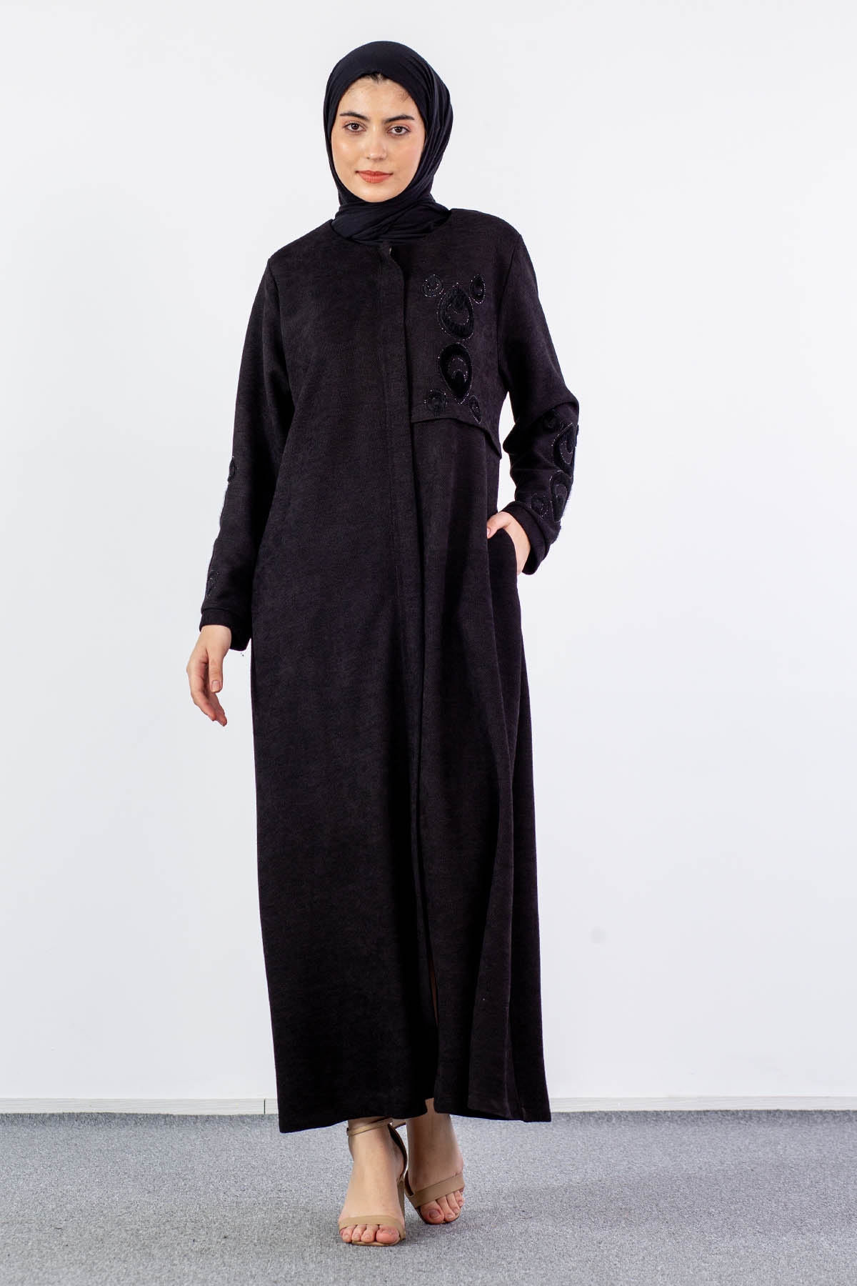 2260 Ferace 46-56 Nakiş - Siyah - 1