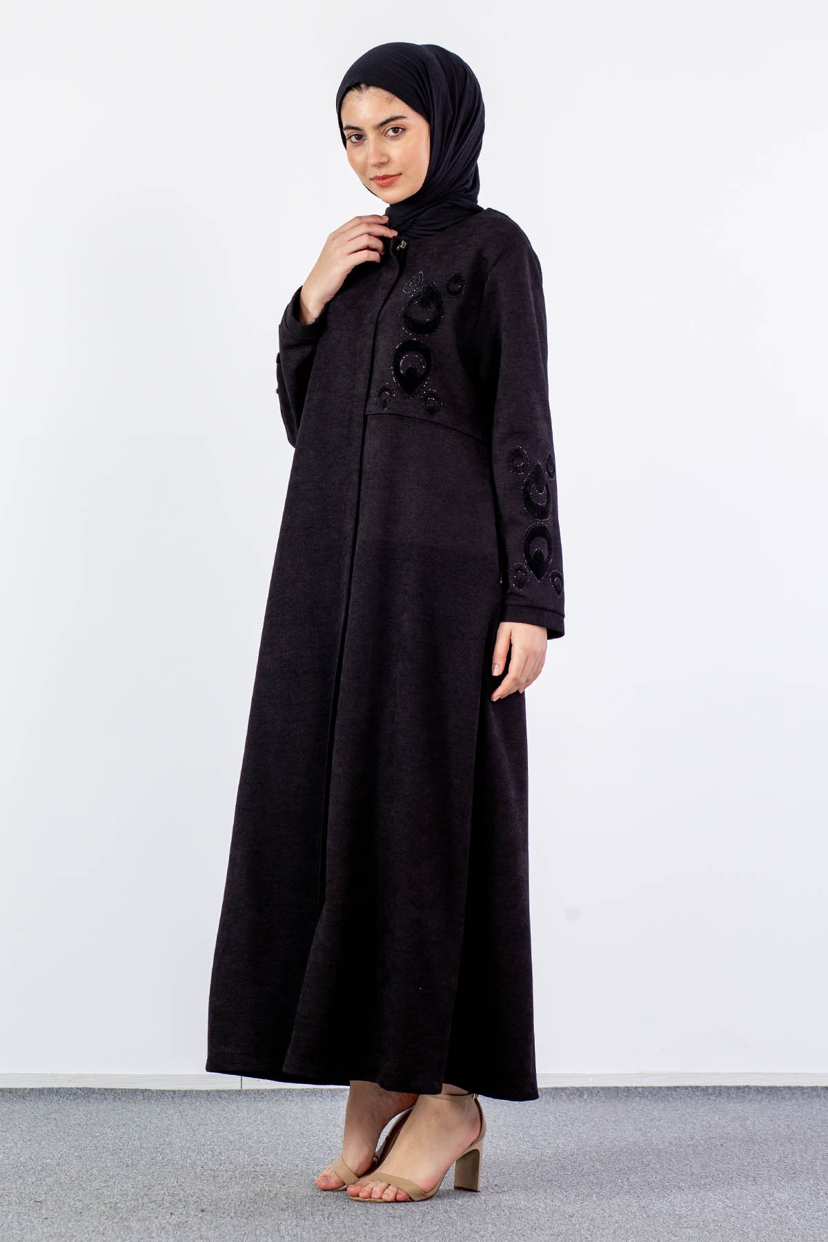 2260 Ferace 46-56 Nakiş - Siyah - 2
