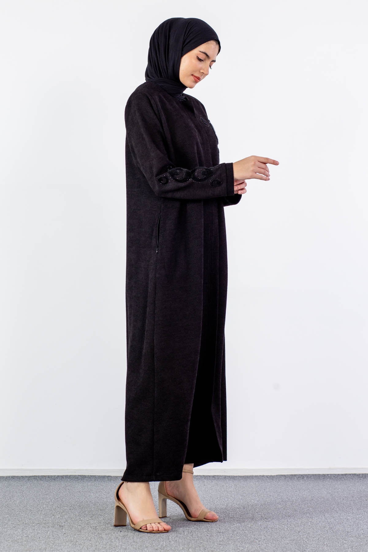 2260 Ferace 46-56 Nakiş - Siyah - 3