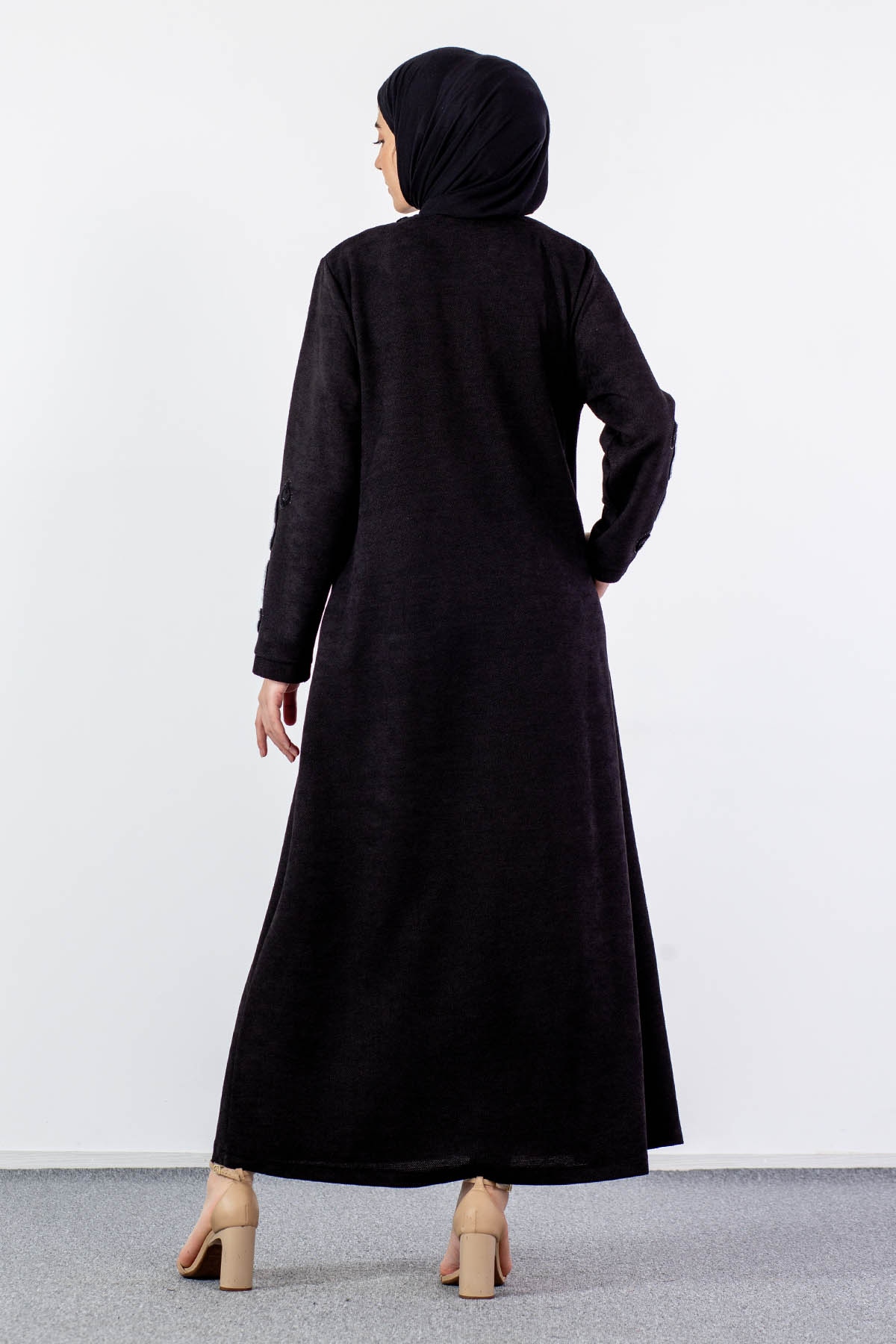 2260 Ferace 46-56 Nakiş - Siyah - 4