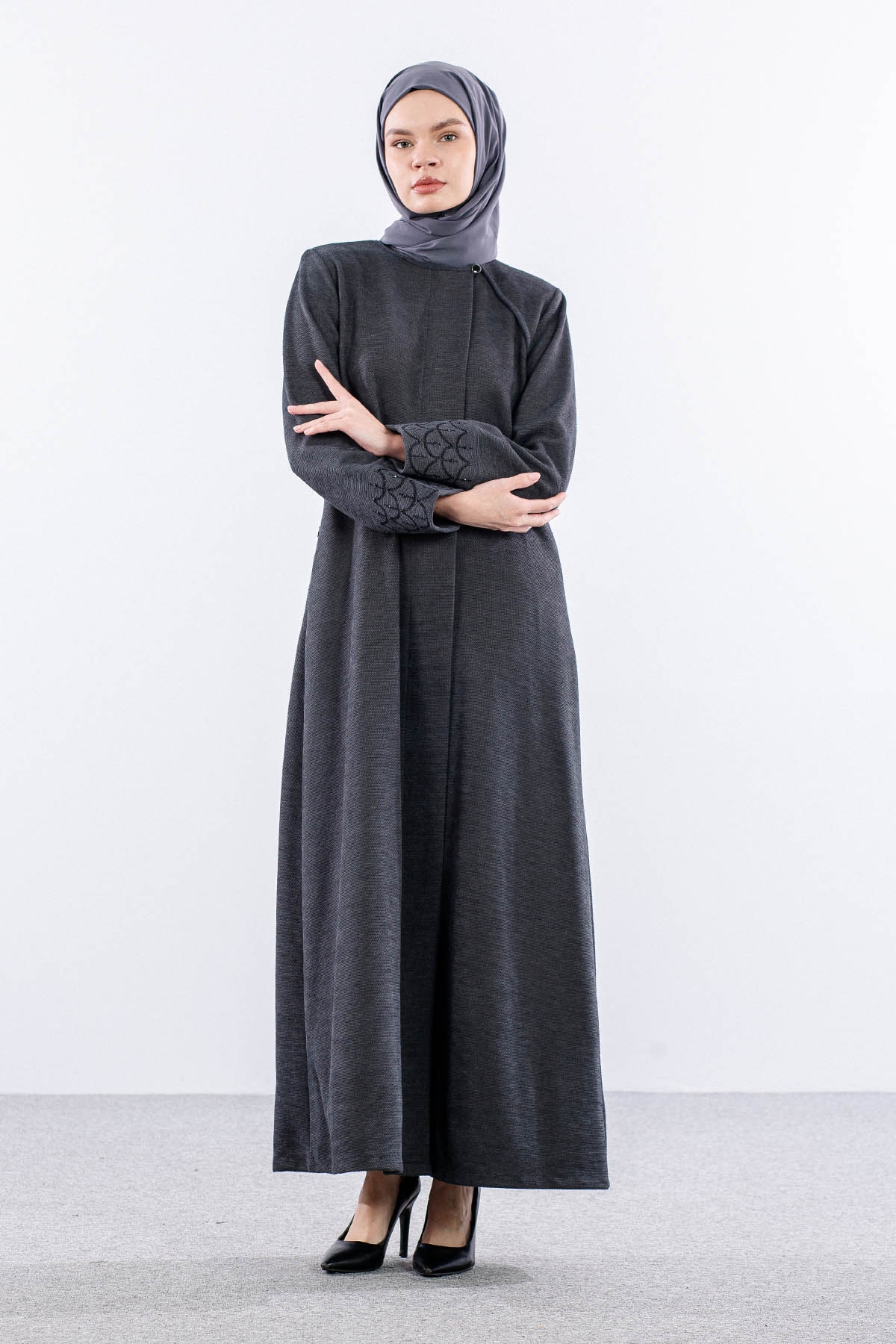 2262 Ferace 42-52 Dalgali Sonil Kumas - Gri - 2