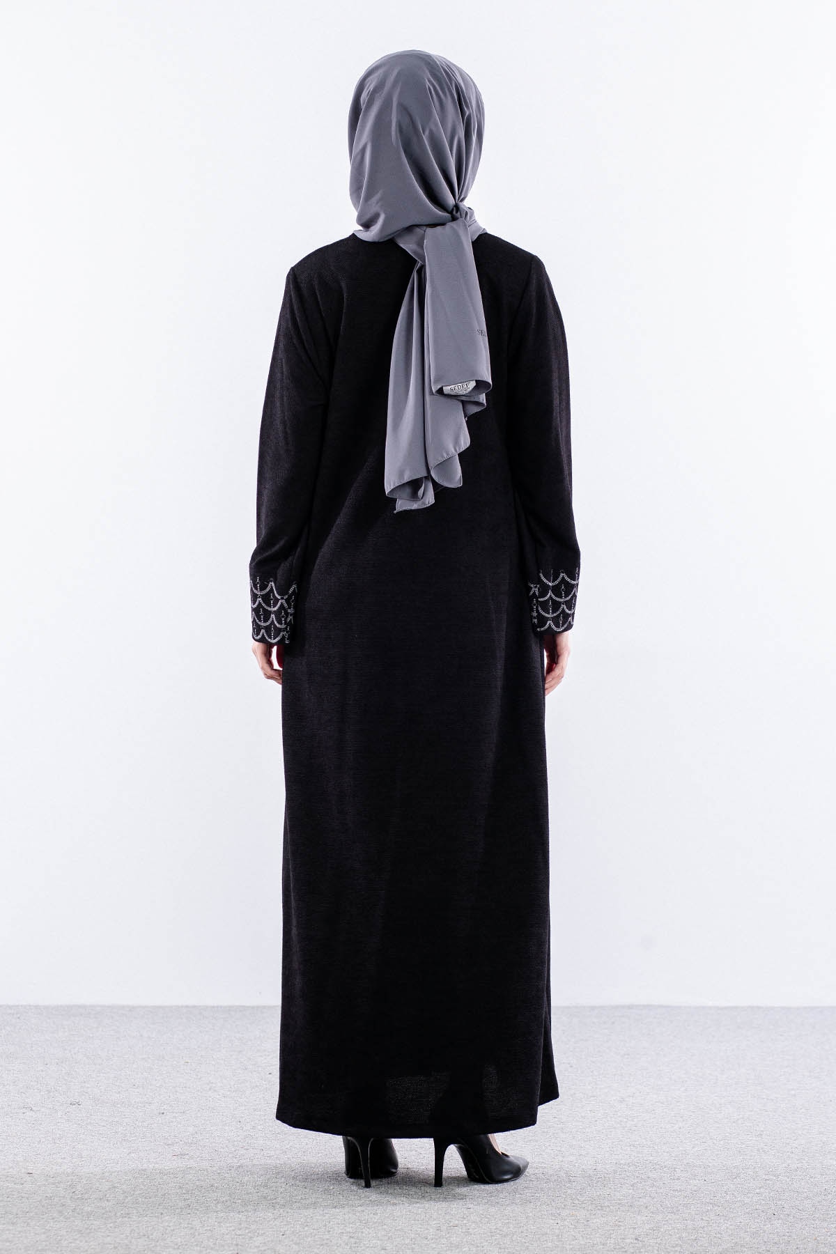 2262 Ferace 42-52 Dalgali Sonil Kumas - Siyah - 4