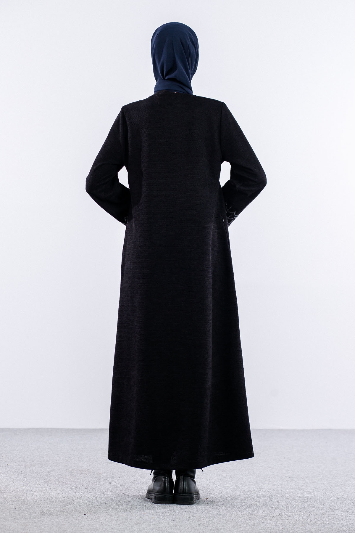 2262 Ferace 42-52 Nkş - Siyah - 4