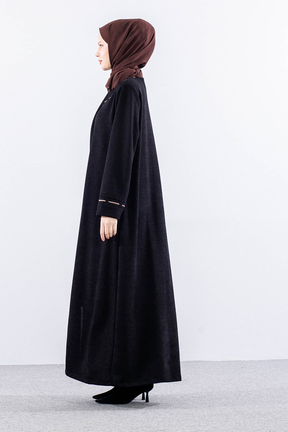 2264 Ferace 46-56 Sonil Birit Detay - Siyah_tas - 3