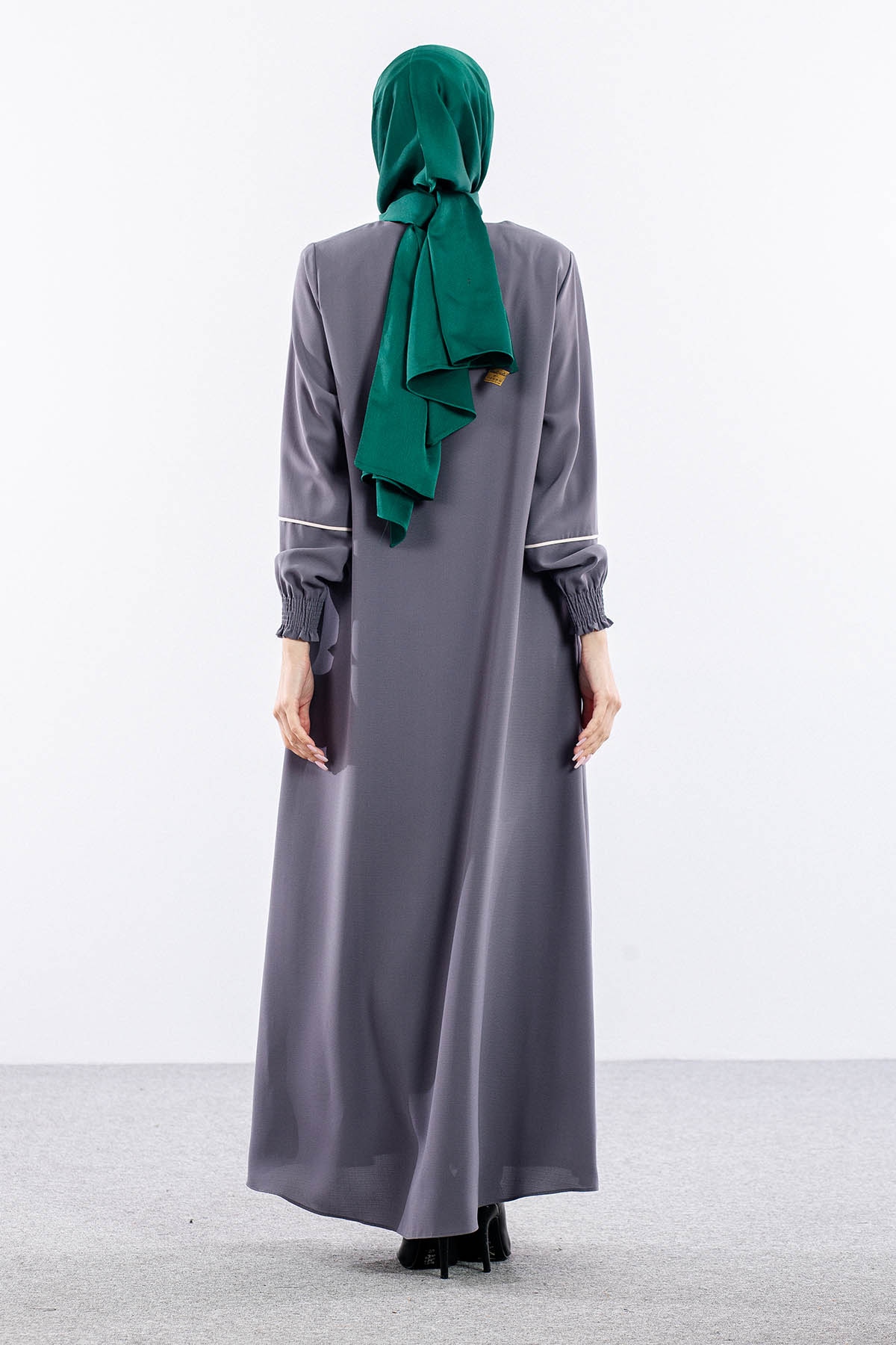 2268 Ferace 42-52 Biye Ve Kolucu Burumcuk - Gri - 5