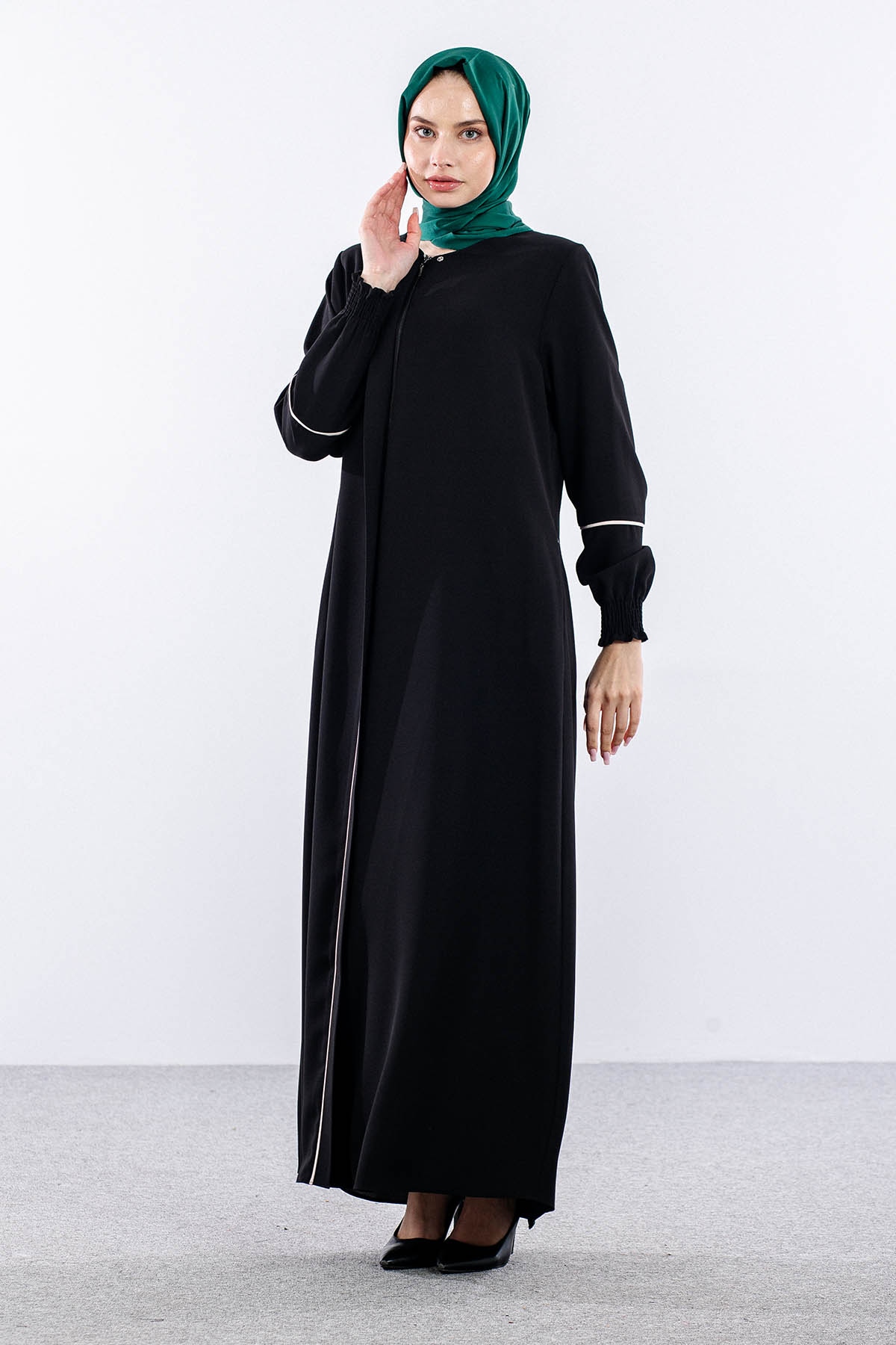 2268 Ferace 42-52 Biye Ve Kolucu Burumcuk - Siyah - 2