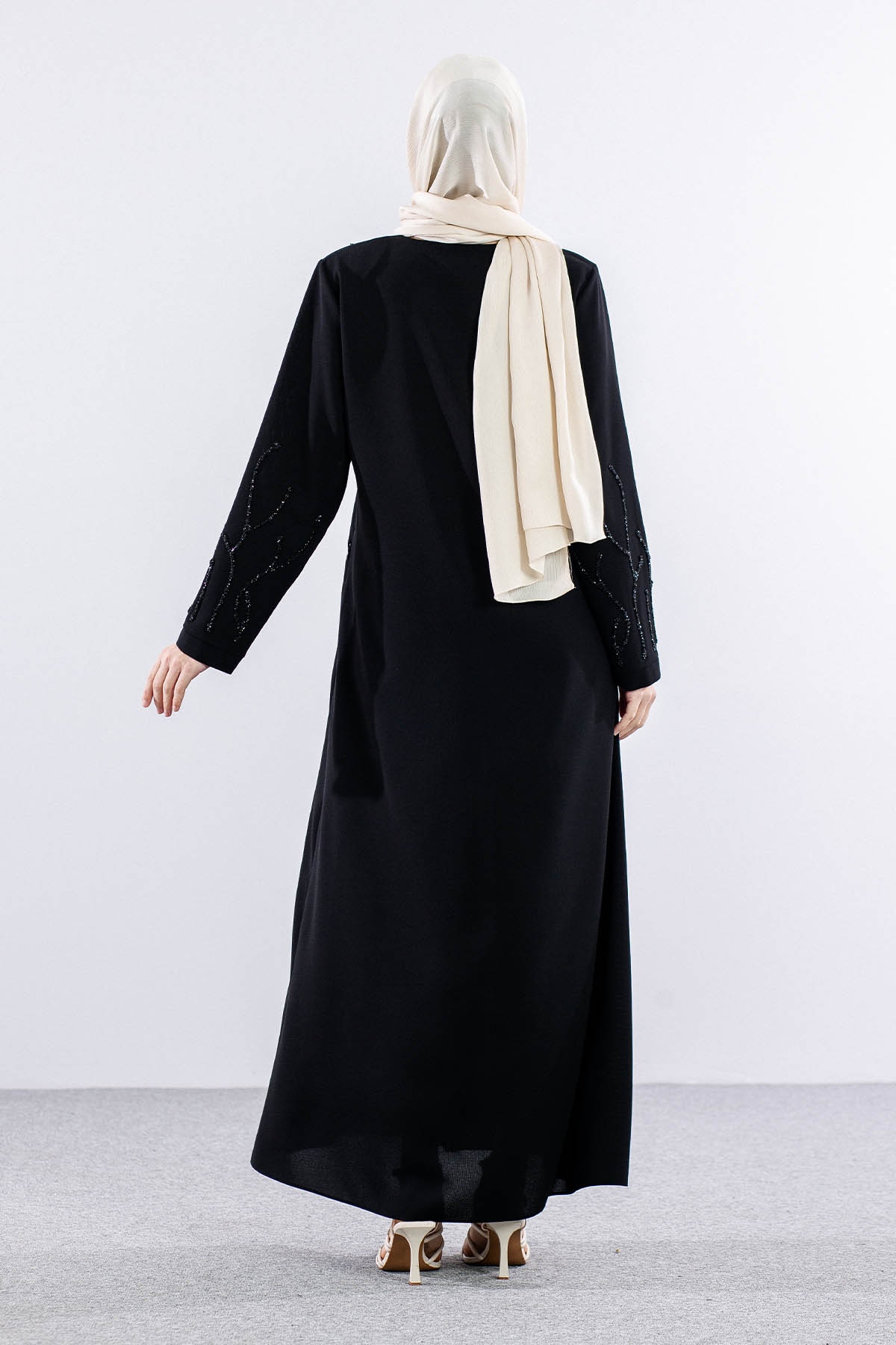 2273 şik Ferace 42-52 - Siyah - 4