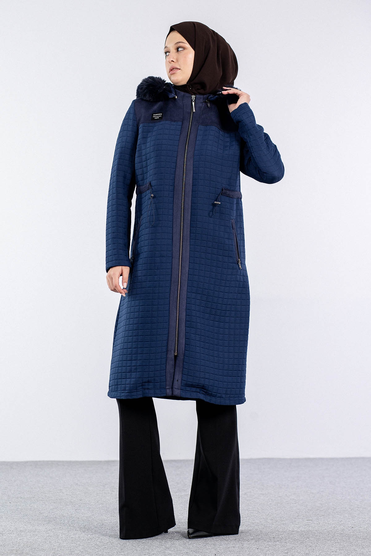 228 Kürklü Kapitone Kap 40-50 - Lacivert - 2