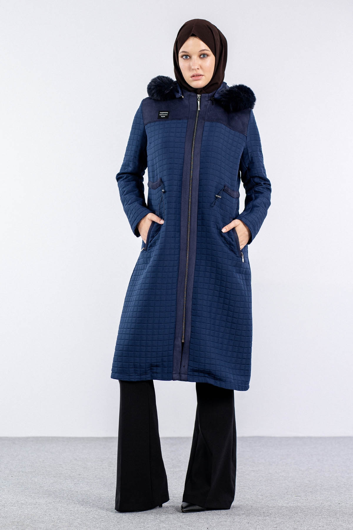 228 Kürklü Kapitone Kap 40-50 - Lacivert - 3