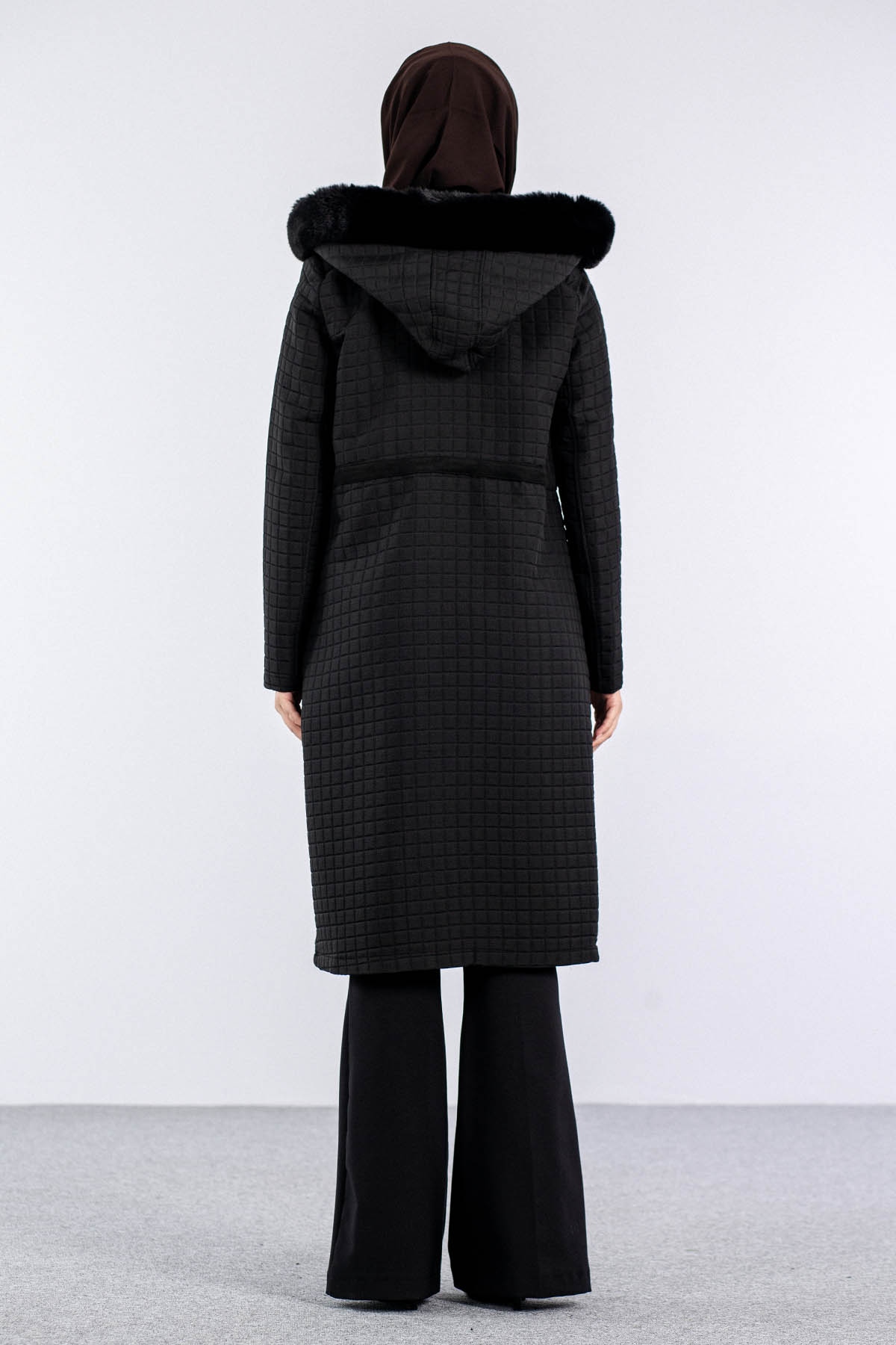 228 Kürklü Kapitone Kap 40-50 - Siyah - 5